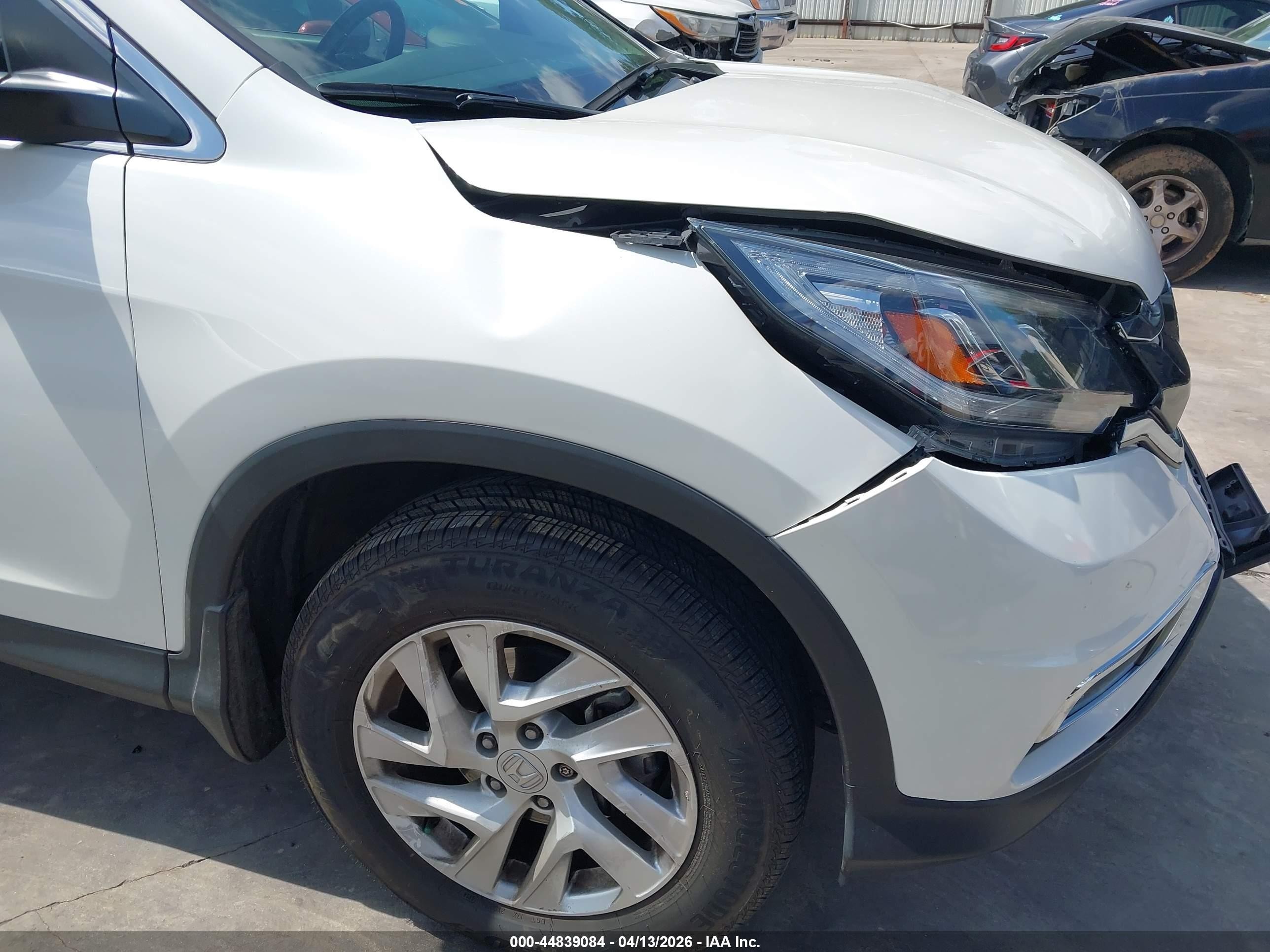 2015 Honda Cr-v Ex-l White vin: 5J6RM4H70FL081975