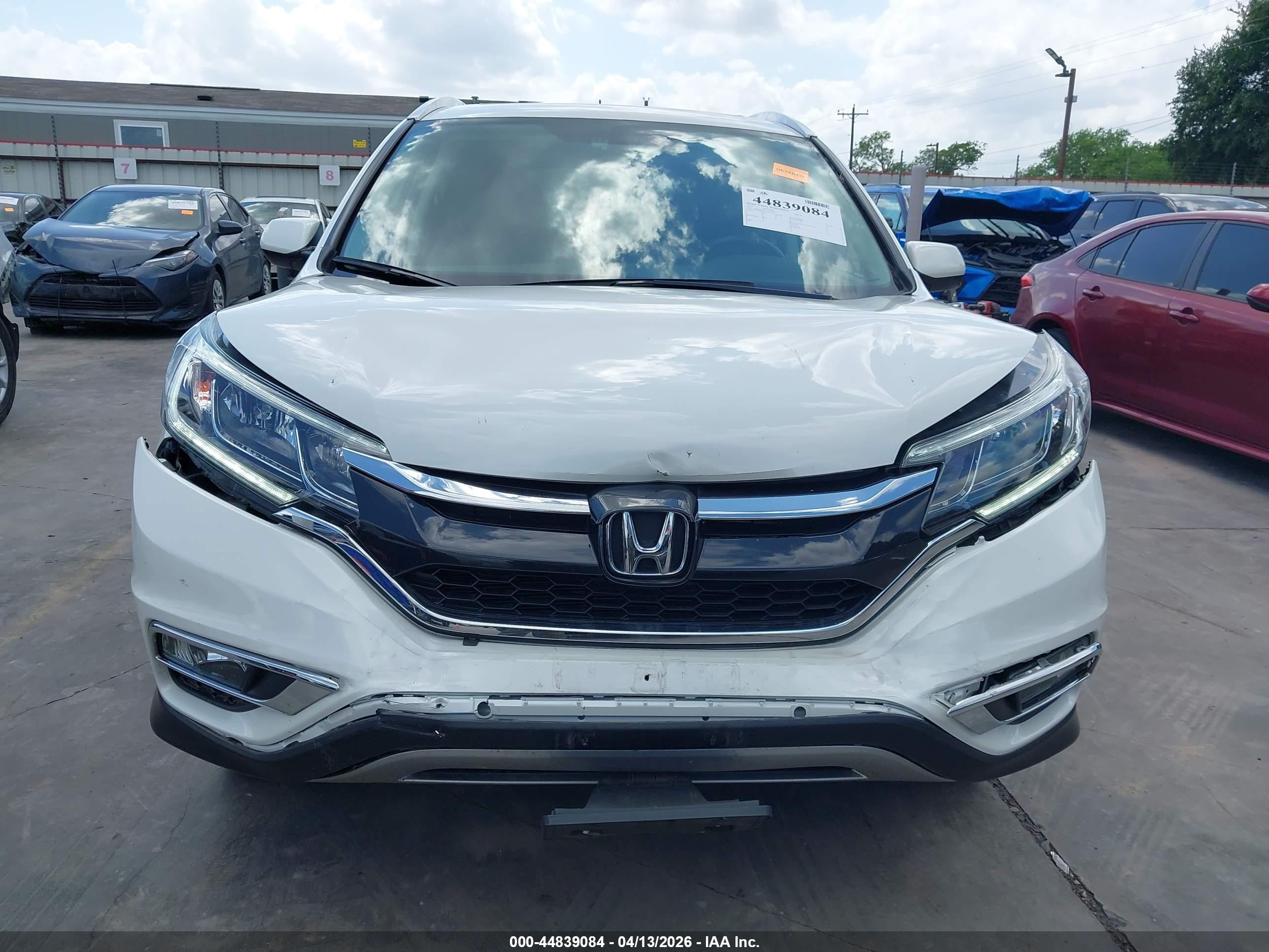 2015 Honda Cr-v Ex-l White vin: 5J6RM4H70FL081975
