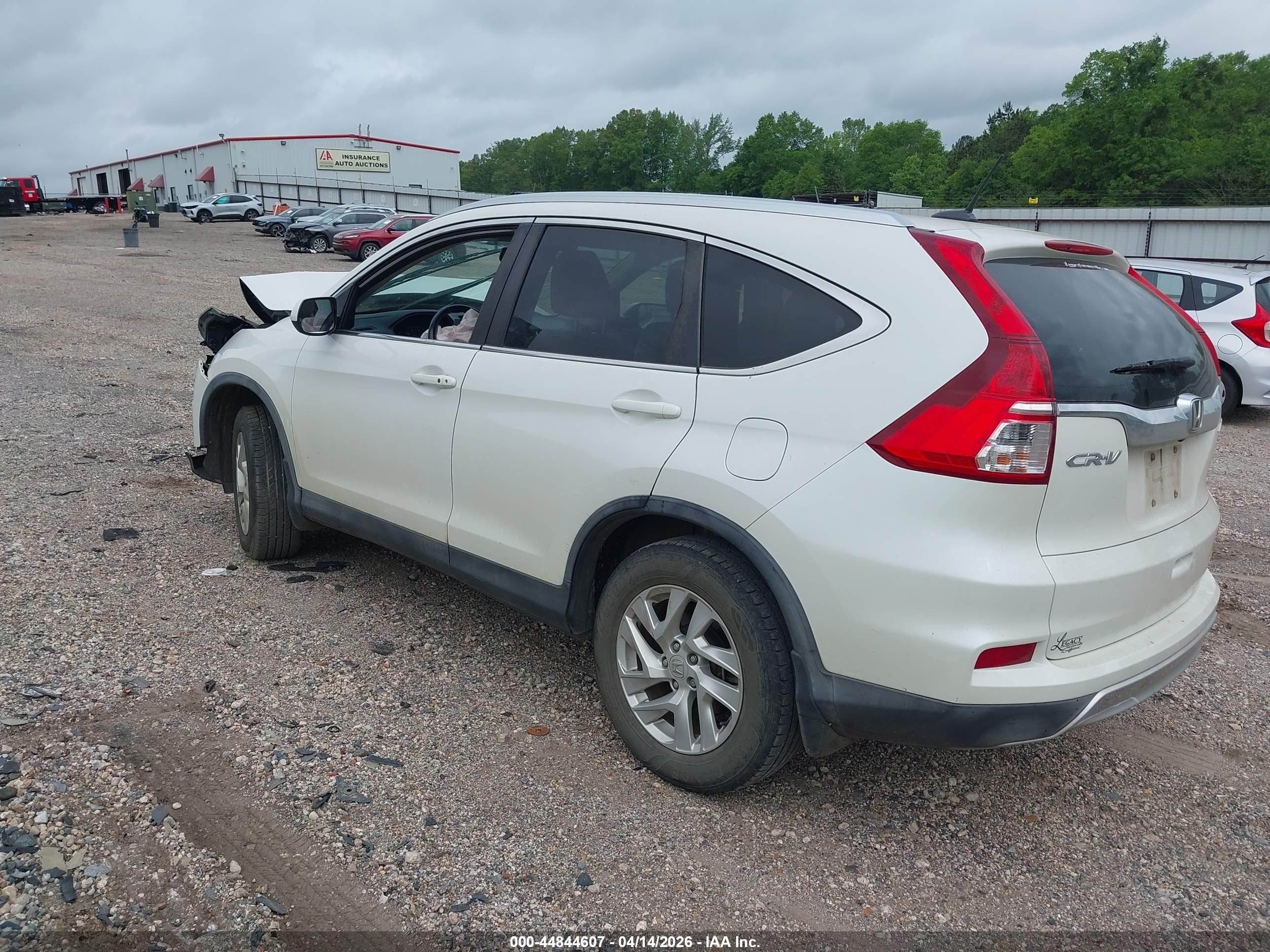 2015 Honda Cr-v Ex-l White vin: 5J6RM4H70FL094418