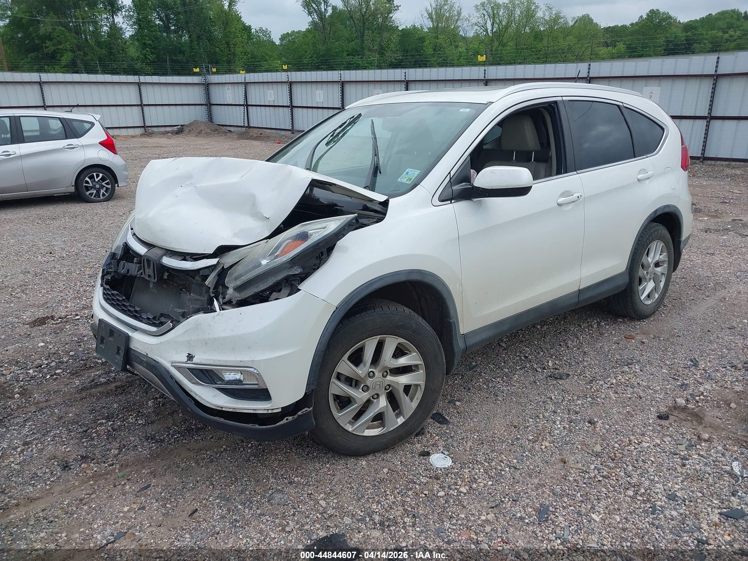 2015 Honda Cr-v Ex-l White vin: 5J6RM4H70FL094418