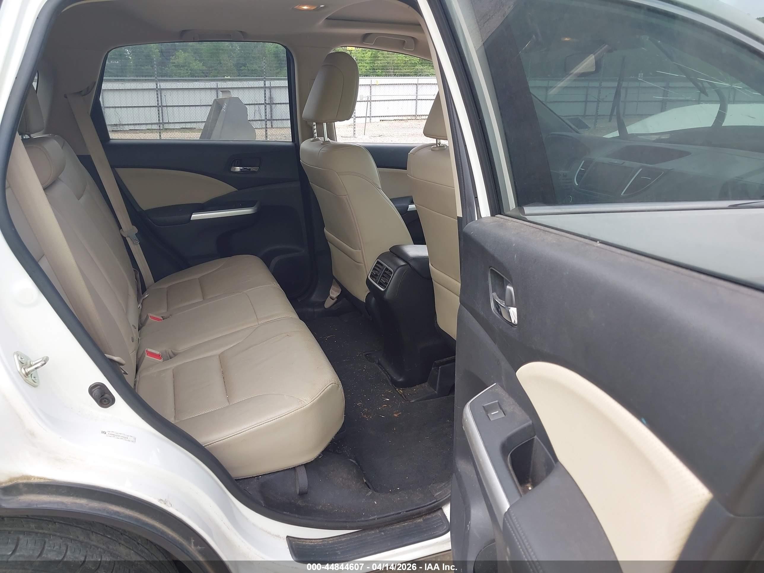2015 Honda Cr-v Ex-l White vin: 5J6RM4H70FL094418