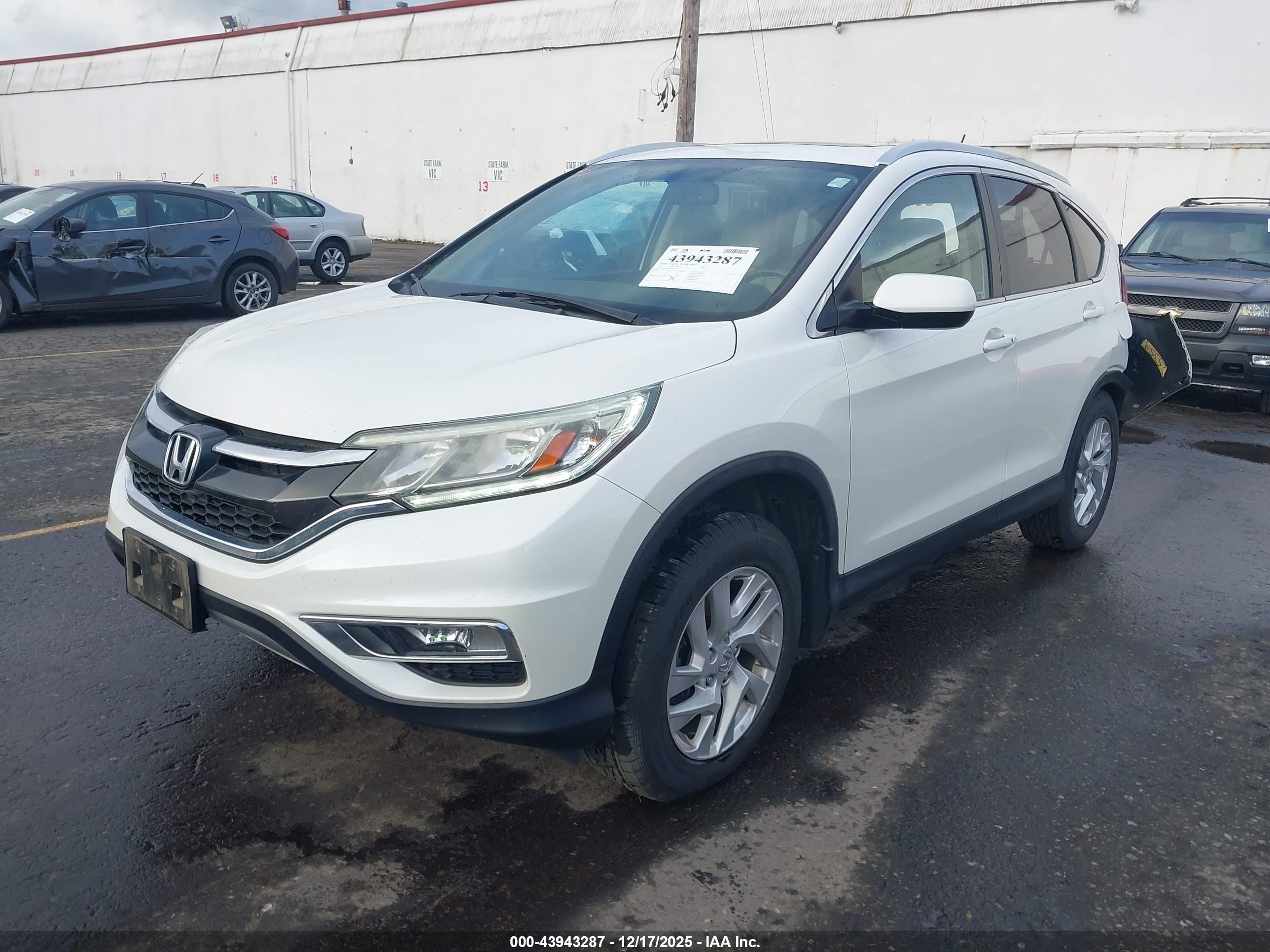 2015 Honda Cr-v Ex-l White vin: 5J6RM4H70FL098677