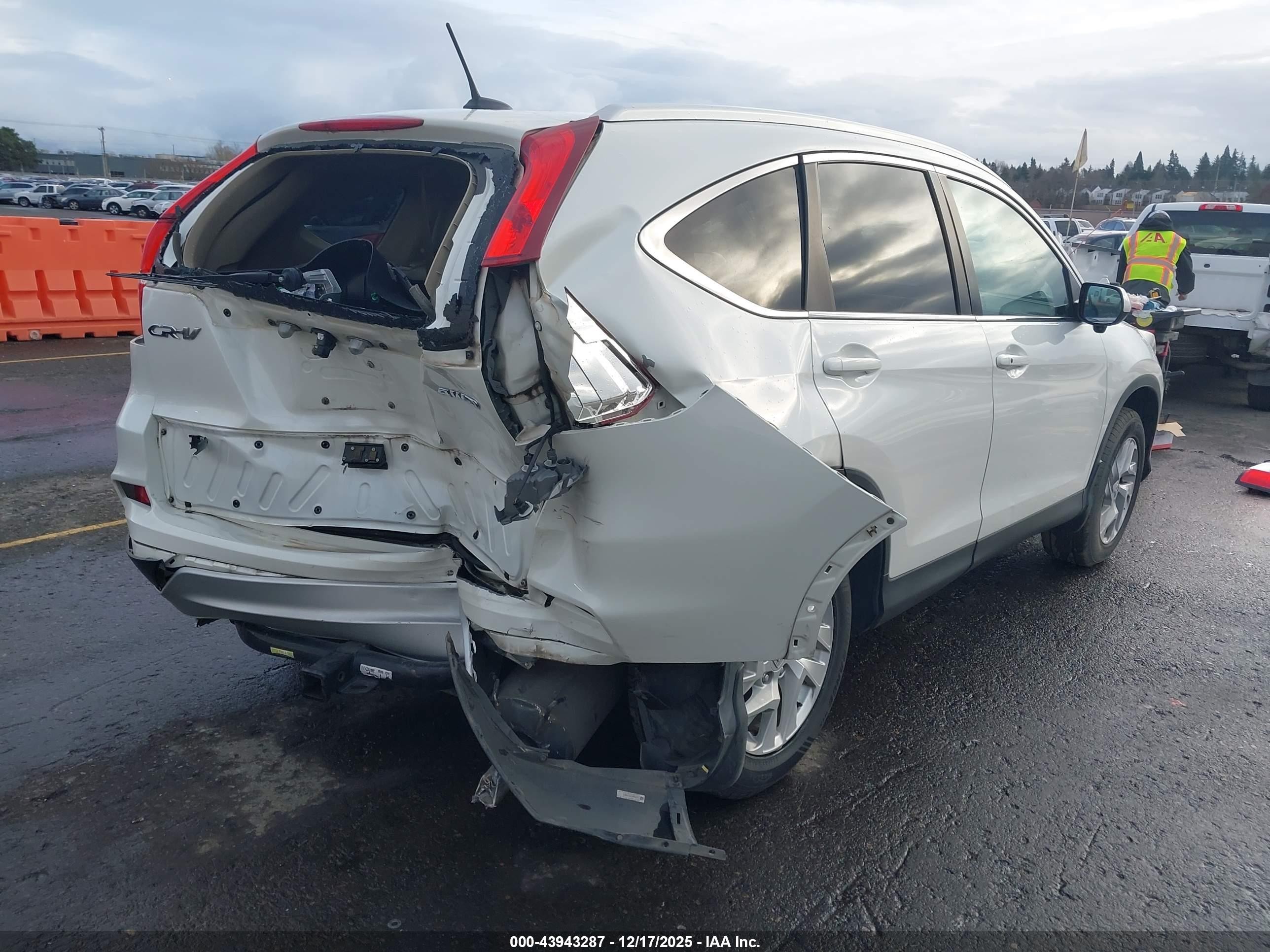 2015 Honda Cr-v Ex-l White vin: 5J6RM4H70FL098677