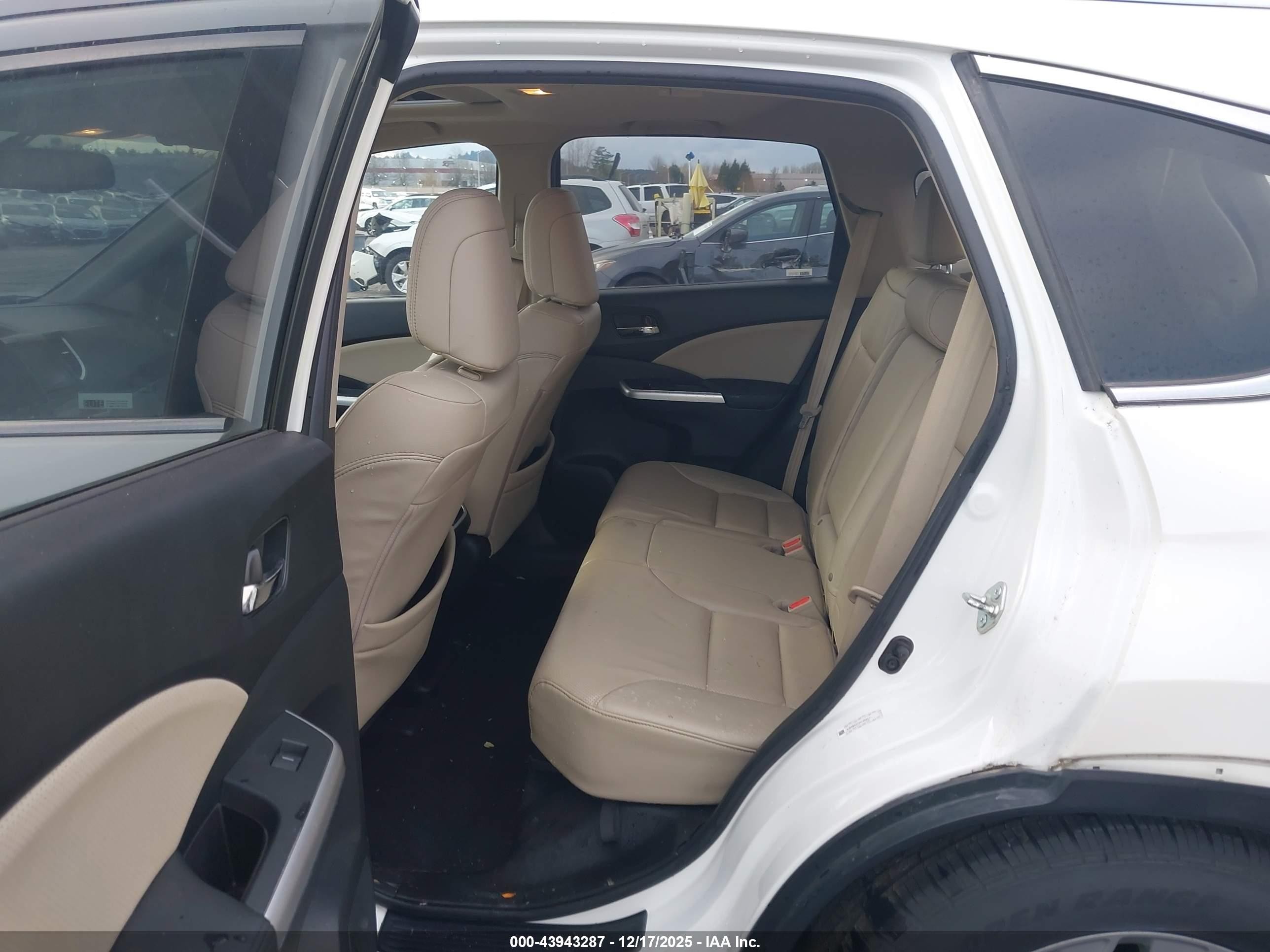 2015 Honda Cr-v Ex-l White vin: 5J6RM4H70FL098677