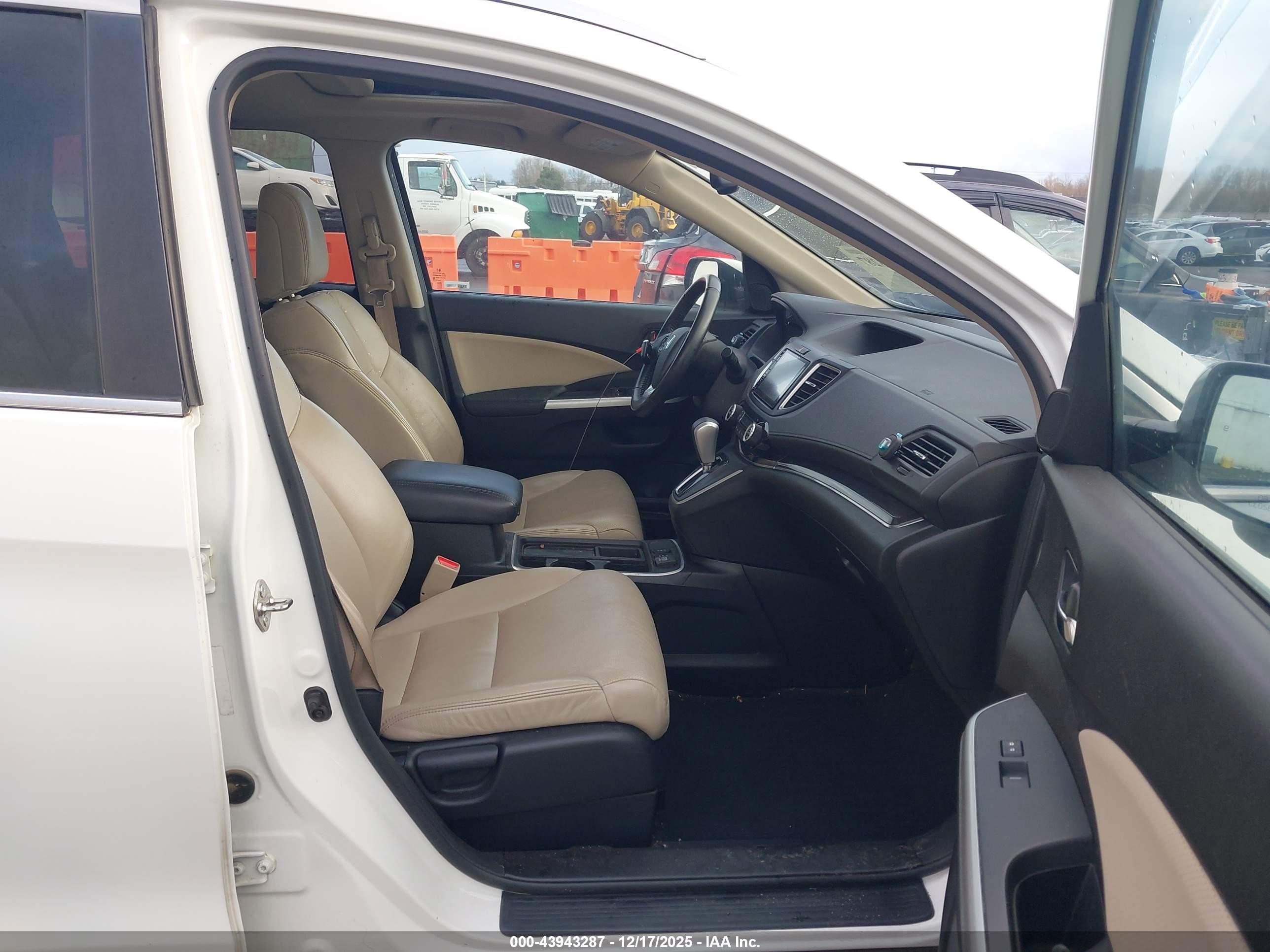 2015 Honda Cr-v Ex-l White vin: 5J6RM4H70FL098677