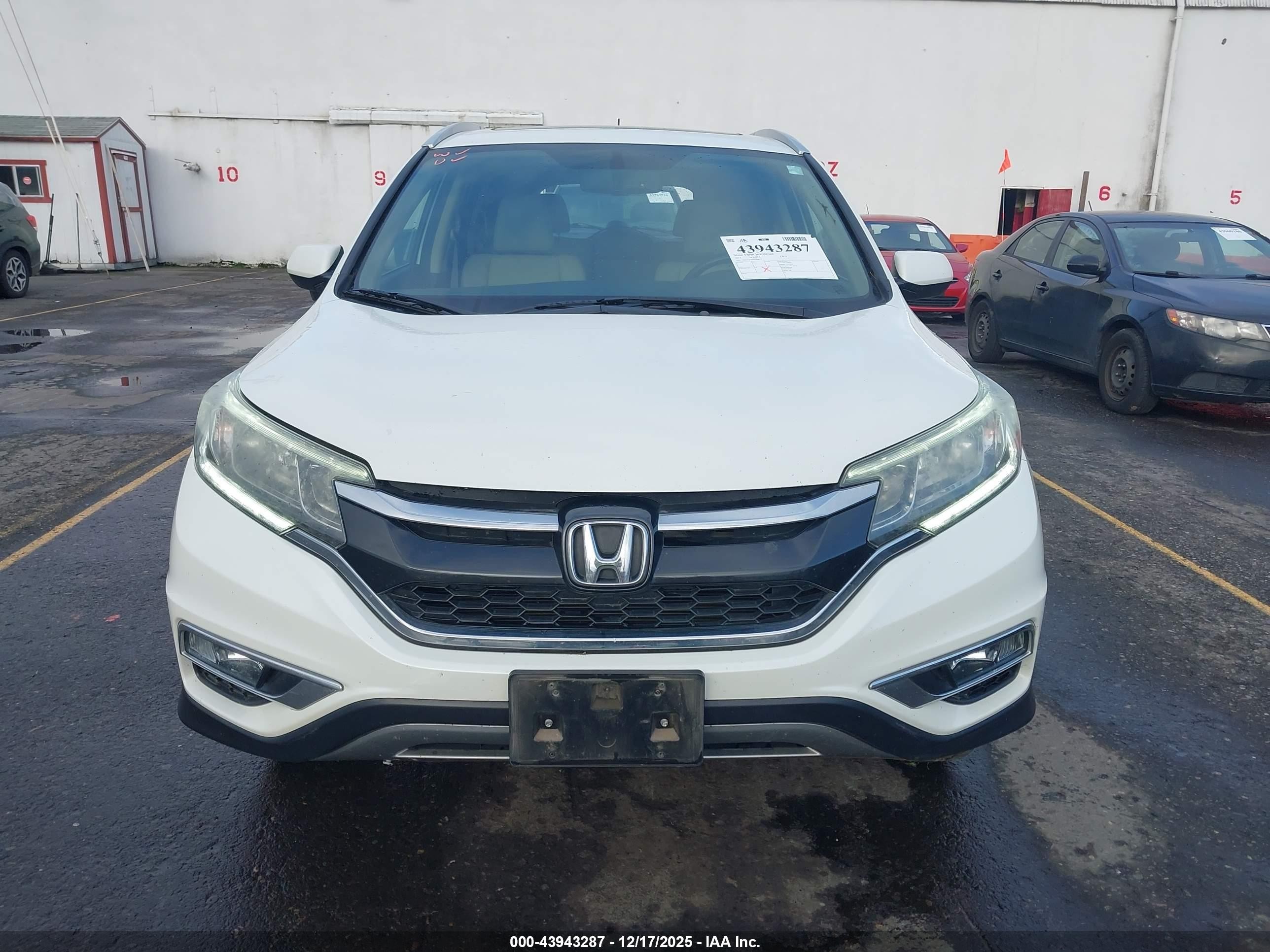 2015 Honda Cr-v Ex-l White vin: 5J6RM4H70FL098677