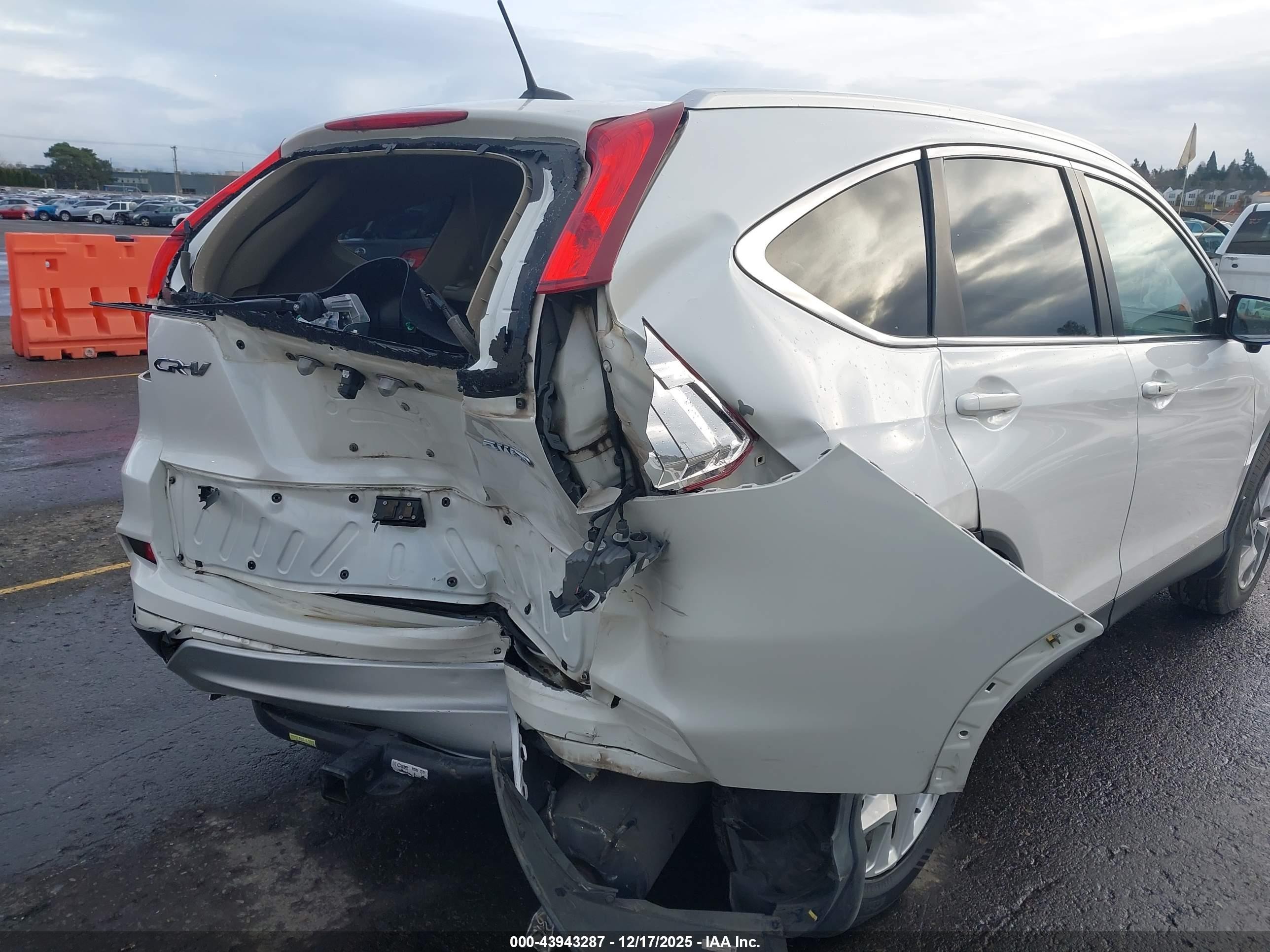 2015 Honda Cr-v Ex-l White vin: 5J6RM4H70FL098677