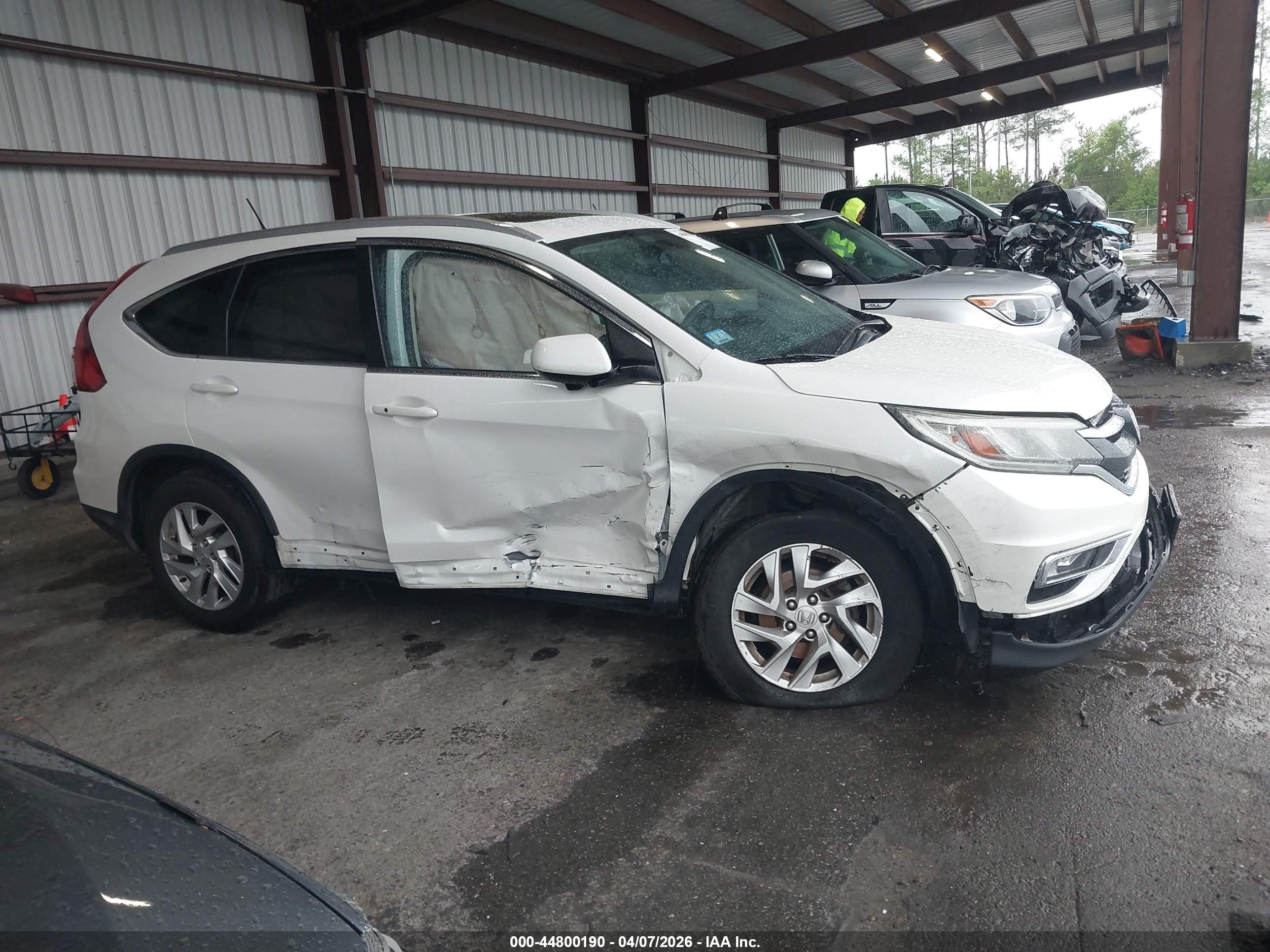 2016 Honda Cr-v Ex-l White vin: 5J6RM4H70GL092069