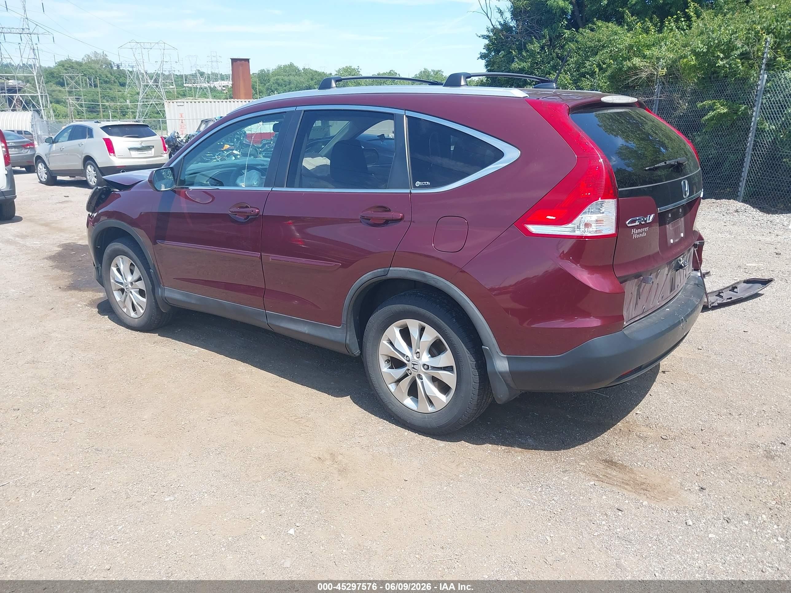 2012 Honda Cr-v Ex-l Burgundy vin: 5J6RM4H71CL038709