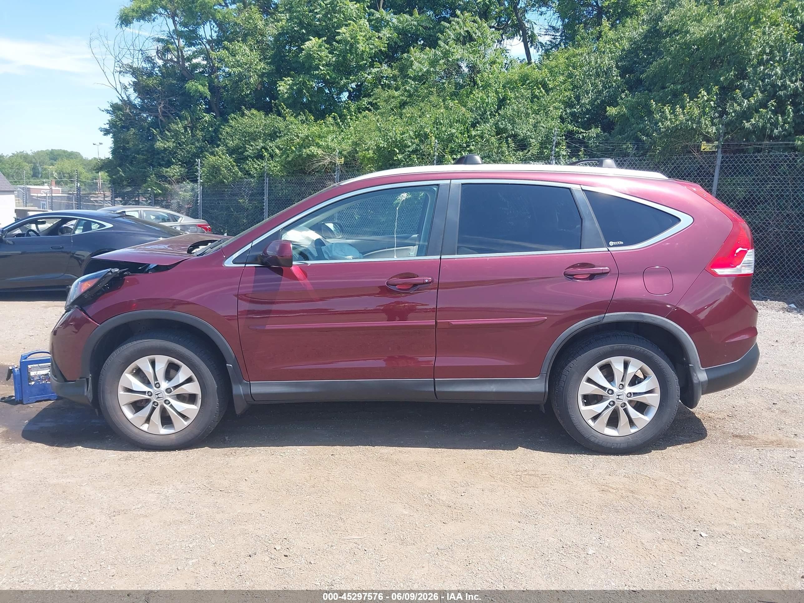 2012 Honda Cr-v Ex-l Burgundy vin: 5J6RM4H71CL038709
