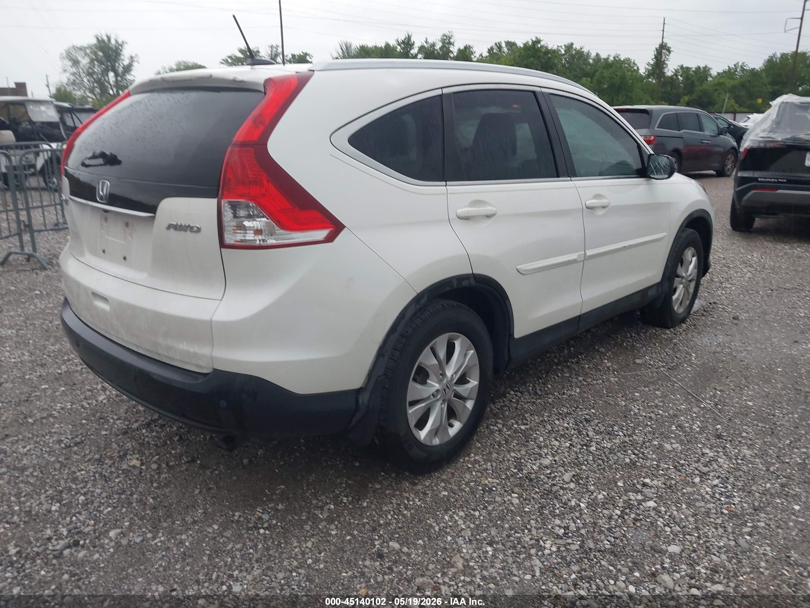 2012 Honda Cr-v Ex-l White vin: 5J6RM4H71CL065781