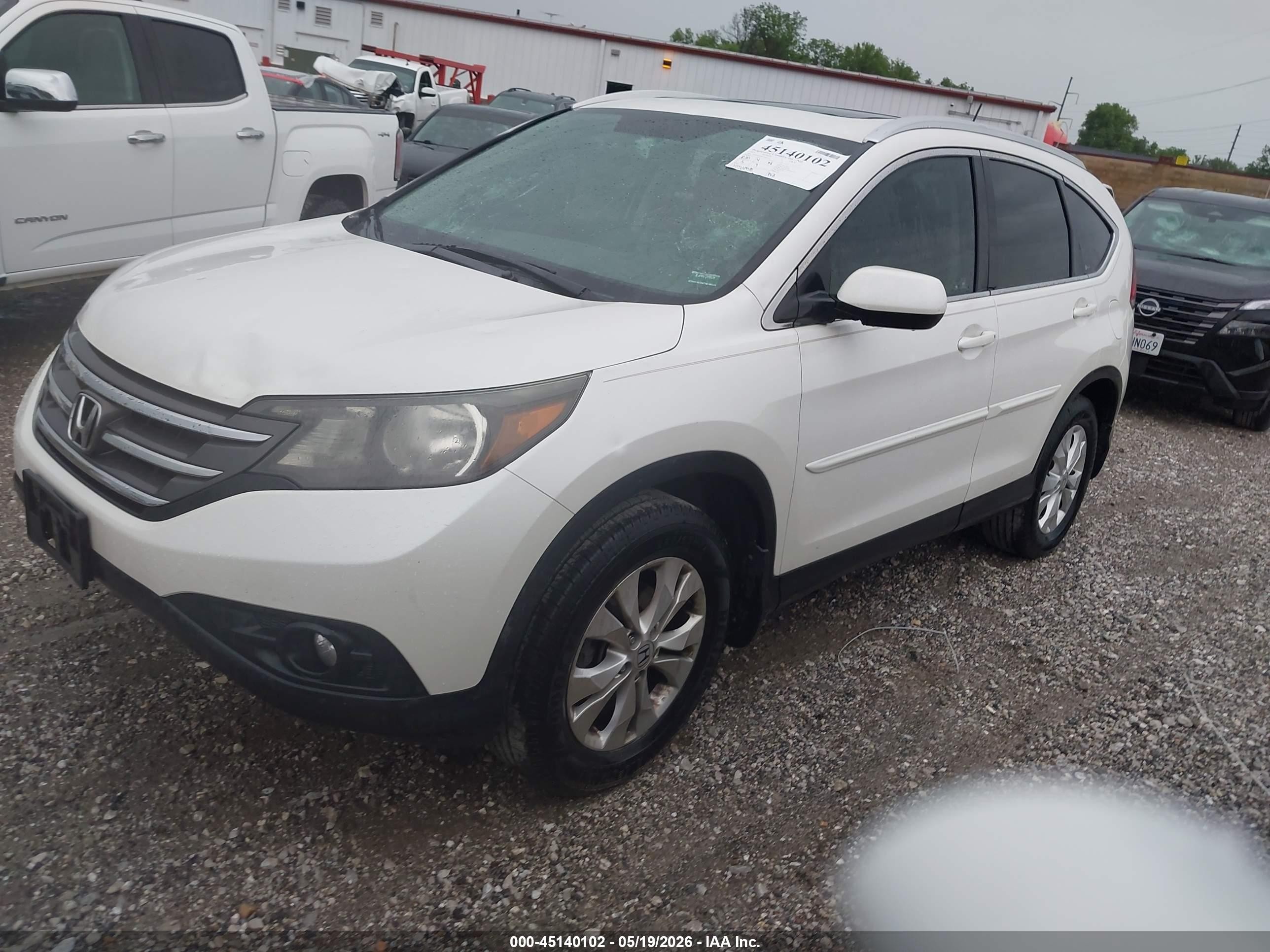 2012 Honda Cr-v Ex-l White vin: 5J6RM4H71CL065781