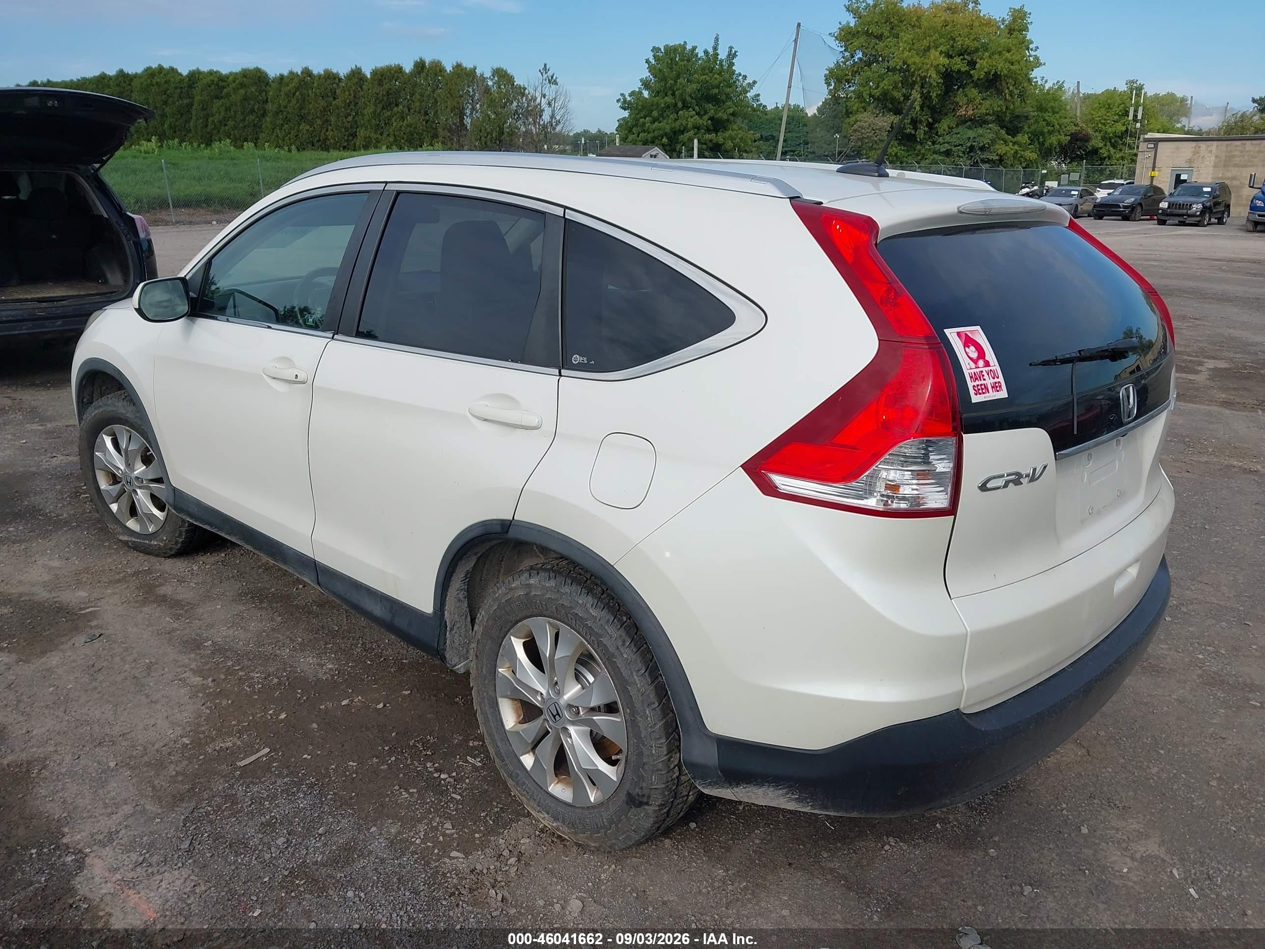 2012 Honda Cr-v Ex-l White vin: 5J6RM4H71CL069829