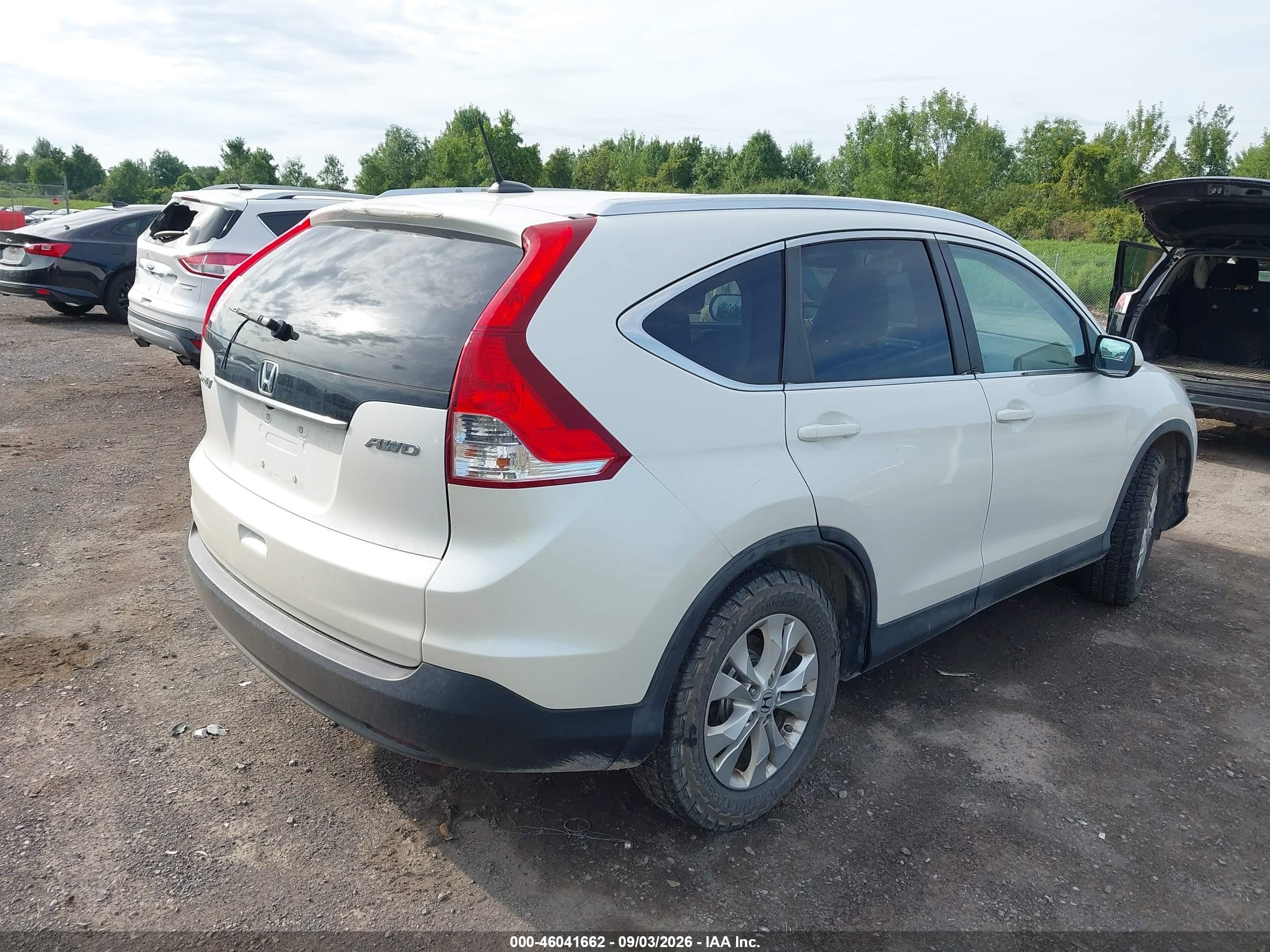 2012 Honda Cr-v Ex-l White vin: 5J6RM4H71CL069829