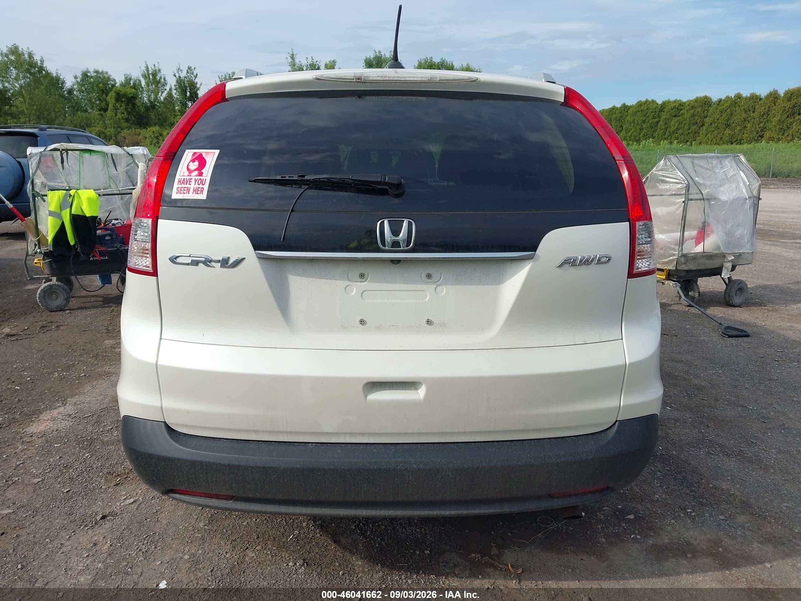 2012 Honda Cr-v Ex-l White vin: 5J6RM4H71CL069829