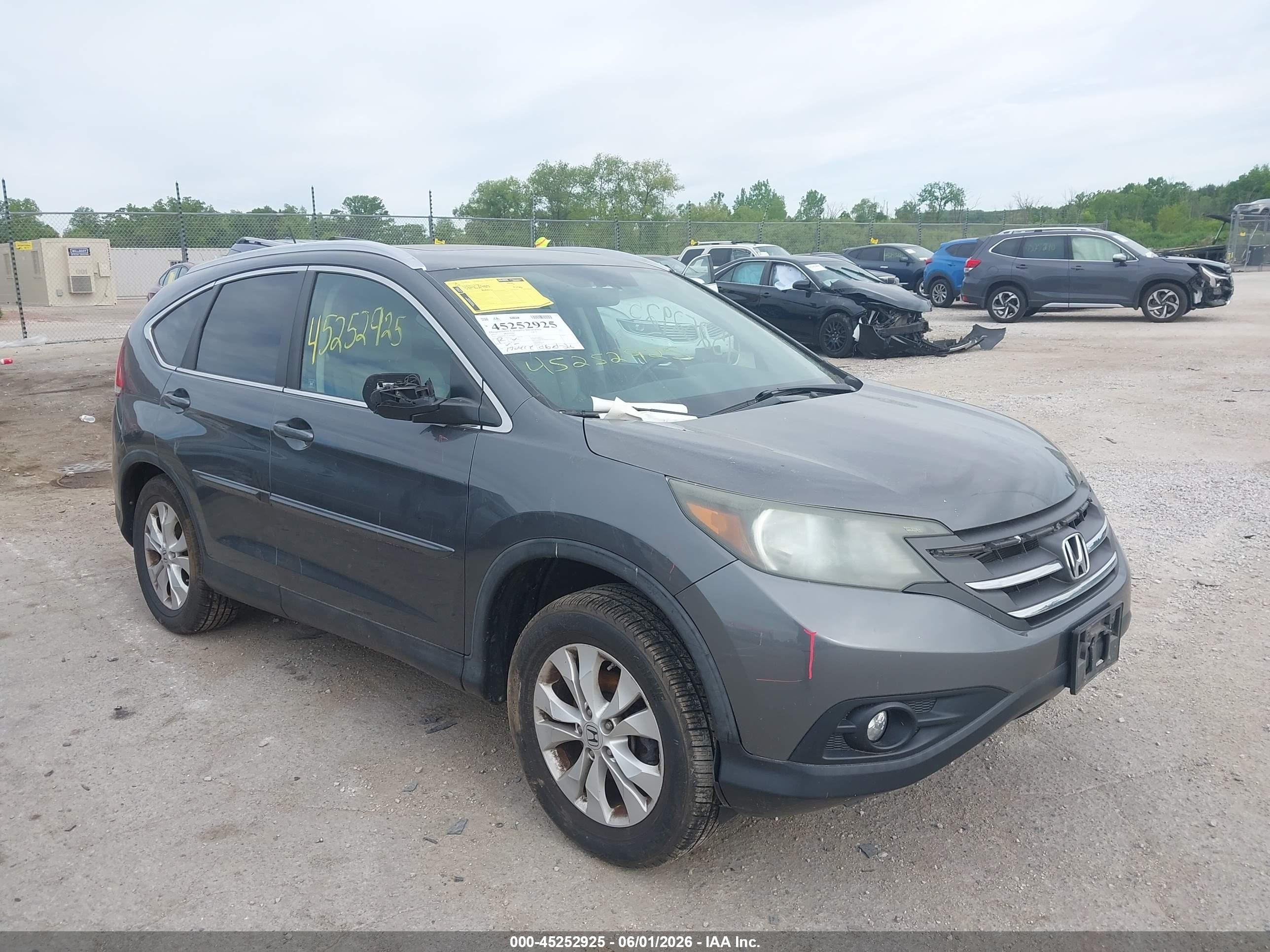 2012 Honda Cr-v Ex-l Gray vin: 5J6RM4H71CL071161