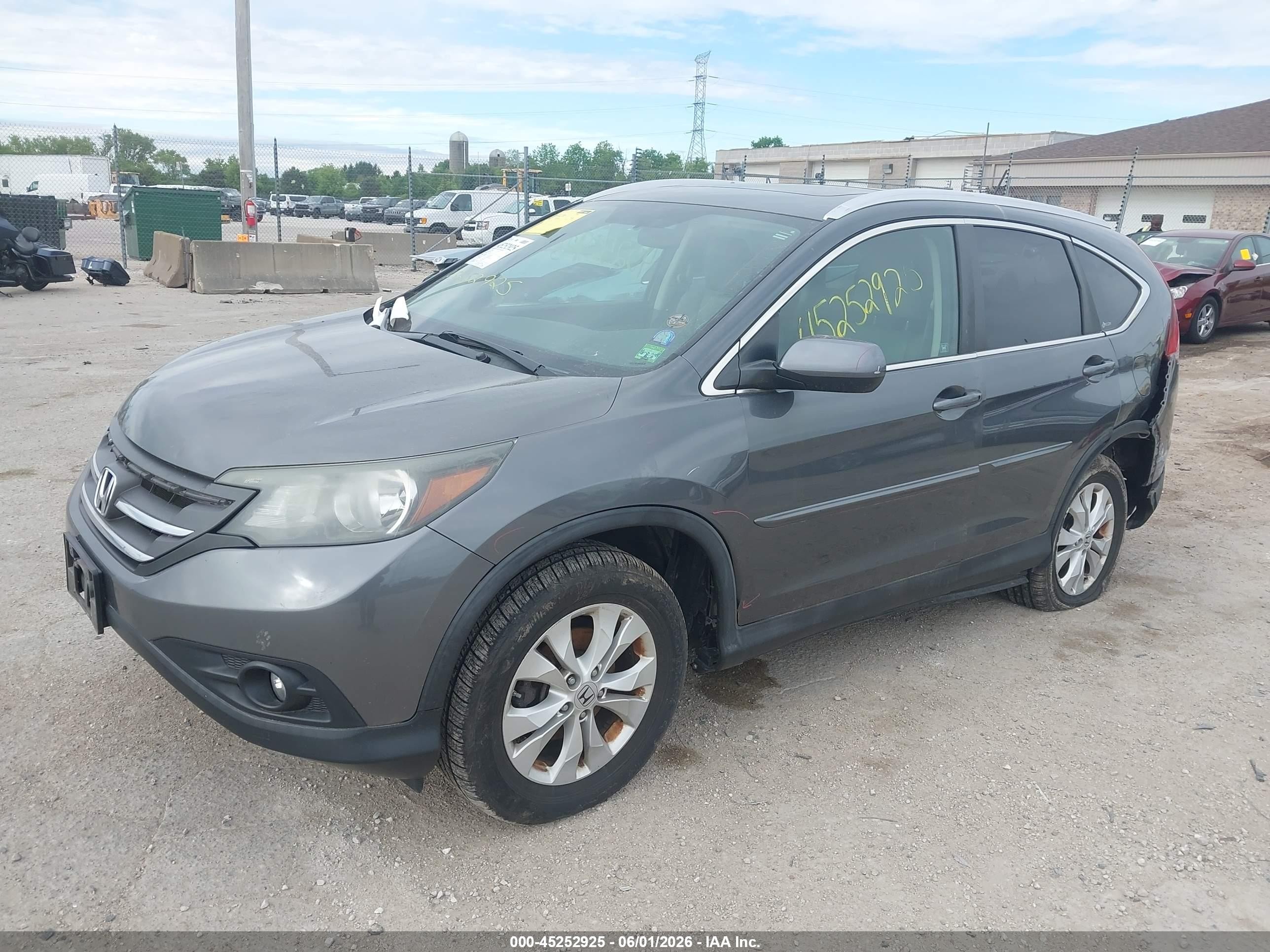 2012 Honda Cr-v Ex-l Gray vin: 5J6RM4H71CL071161
