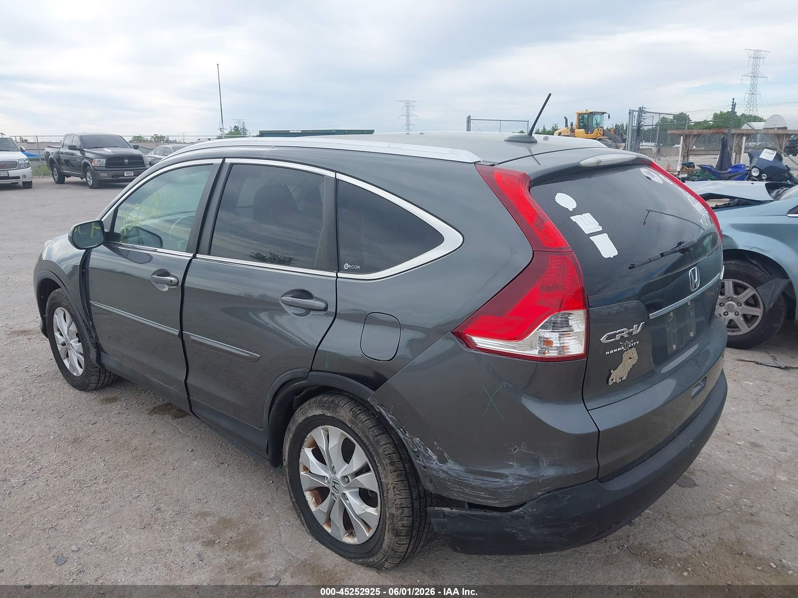 2012 Honda Cr-v Ex-l Gray vin: 5J6RM4H71CL071161