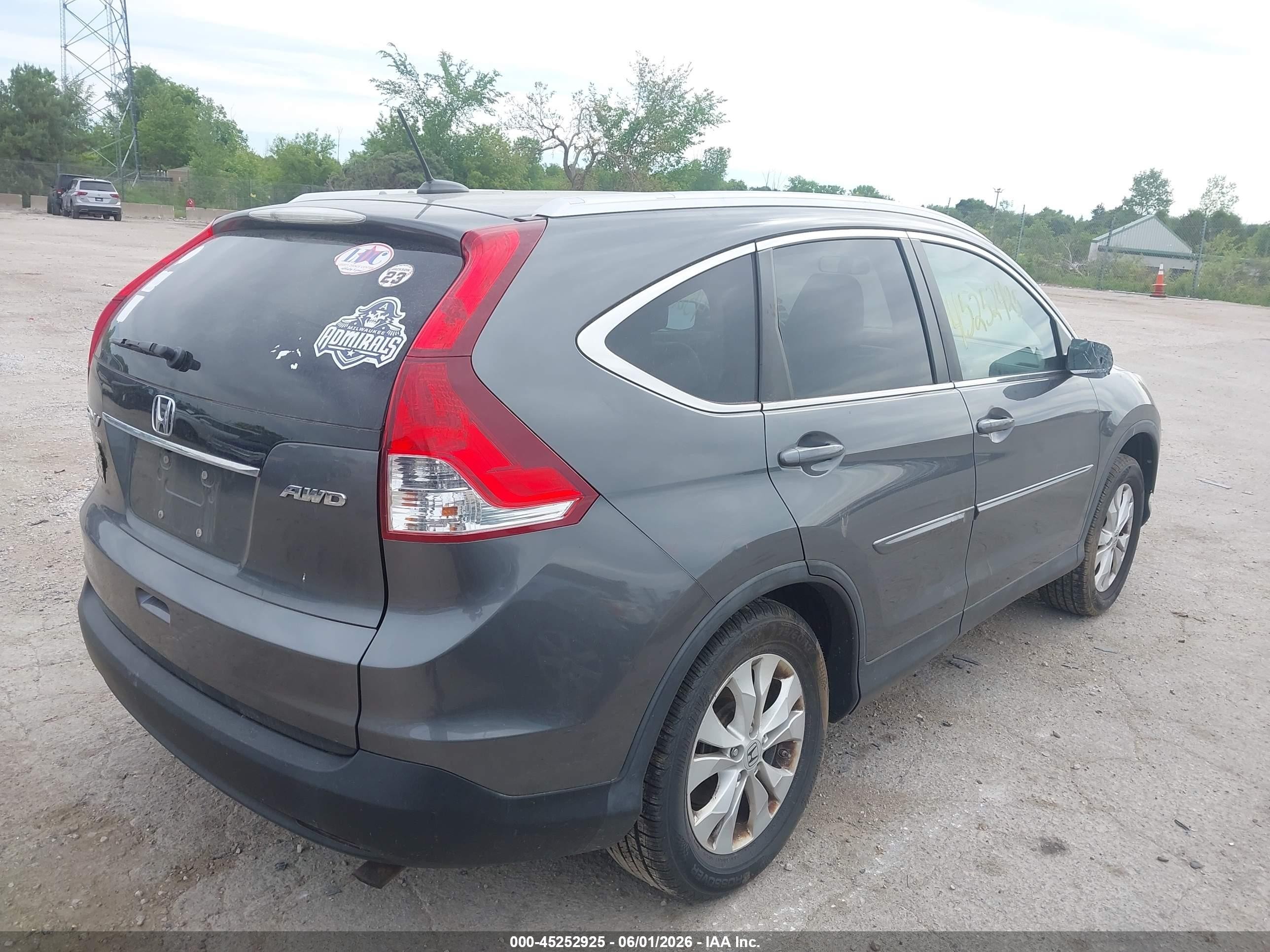 2012 Honda Cr-v Ex-l Gray vin: 5J6RM4H71CL071161