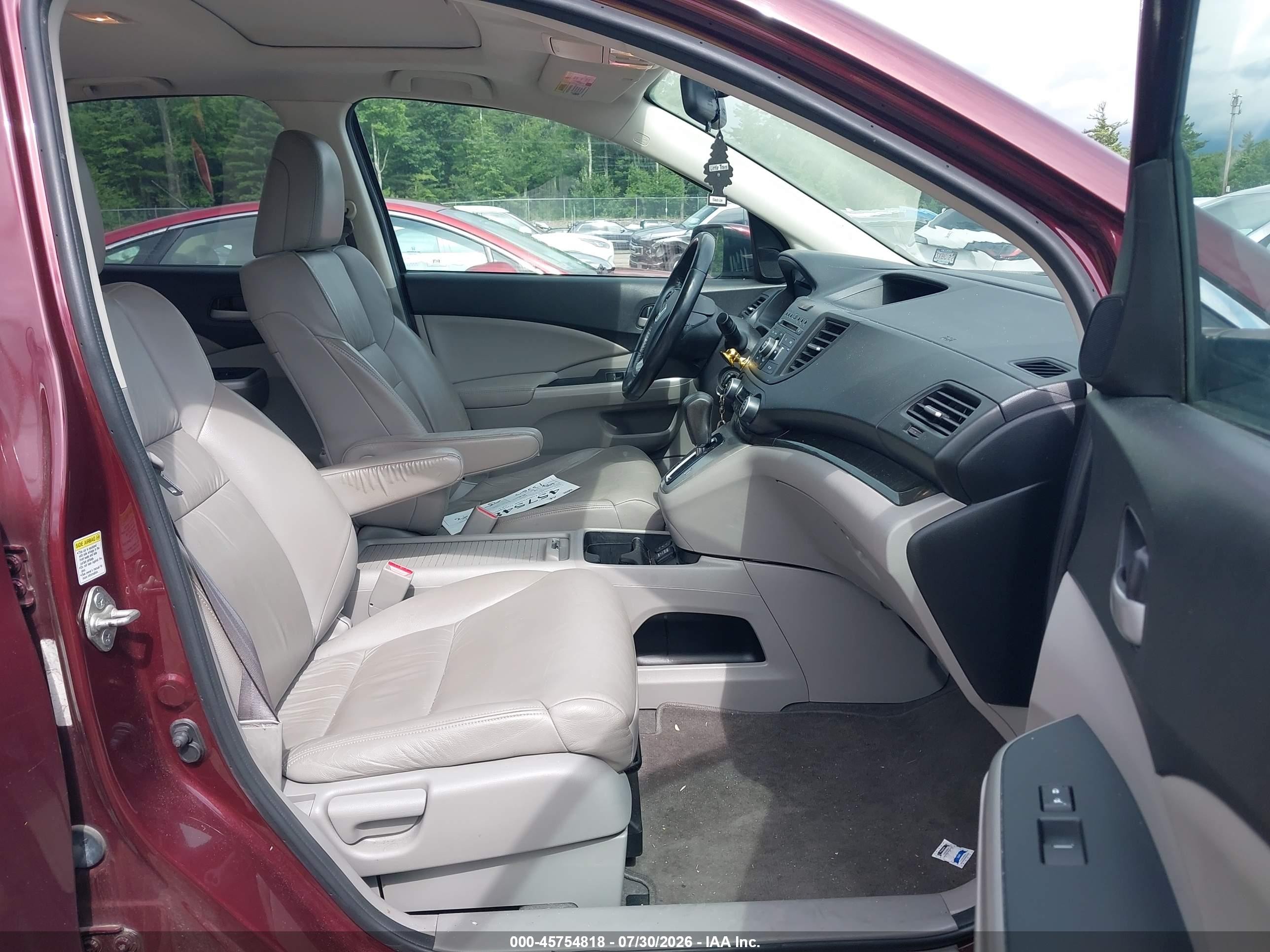 2012 Honda Cr-v Ex-l Burgundy vin: 5J6RM4H71CL078501