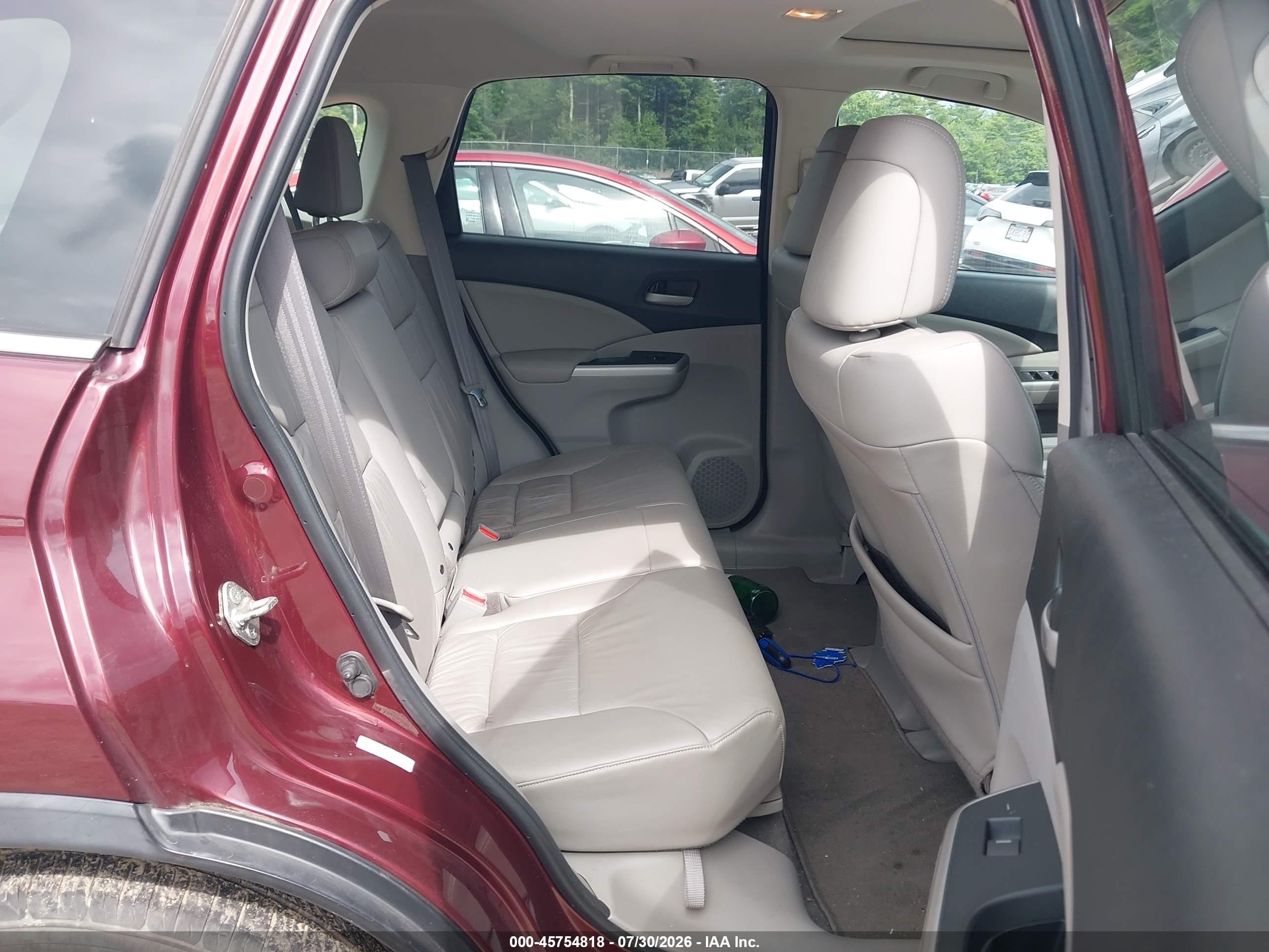 2012 Honda Cr-v Ex-l Burgundy vin: 5J6RM4H71CL078501