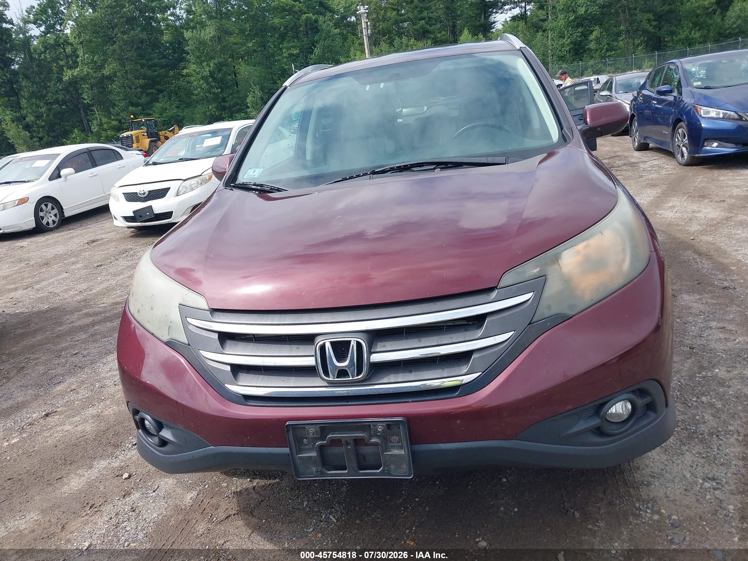 2012 Honda Cr-v Ex-l Burgundy vin: 5J6RM4H71CL078501