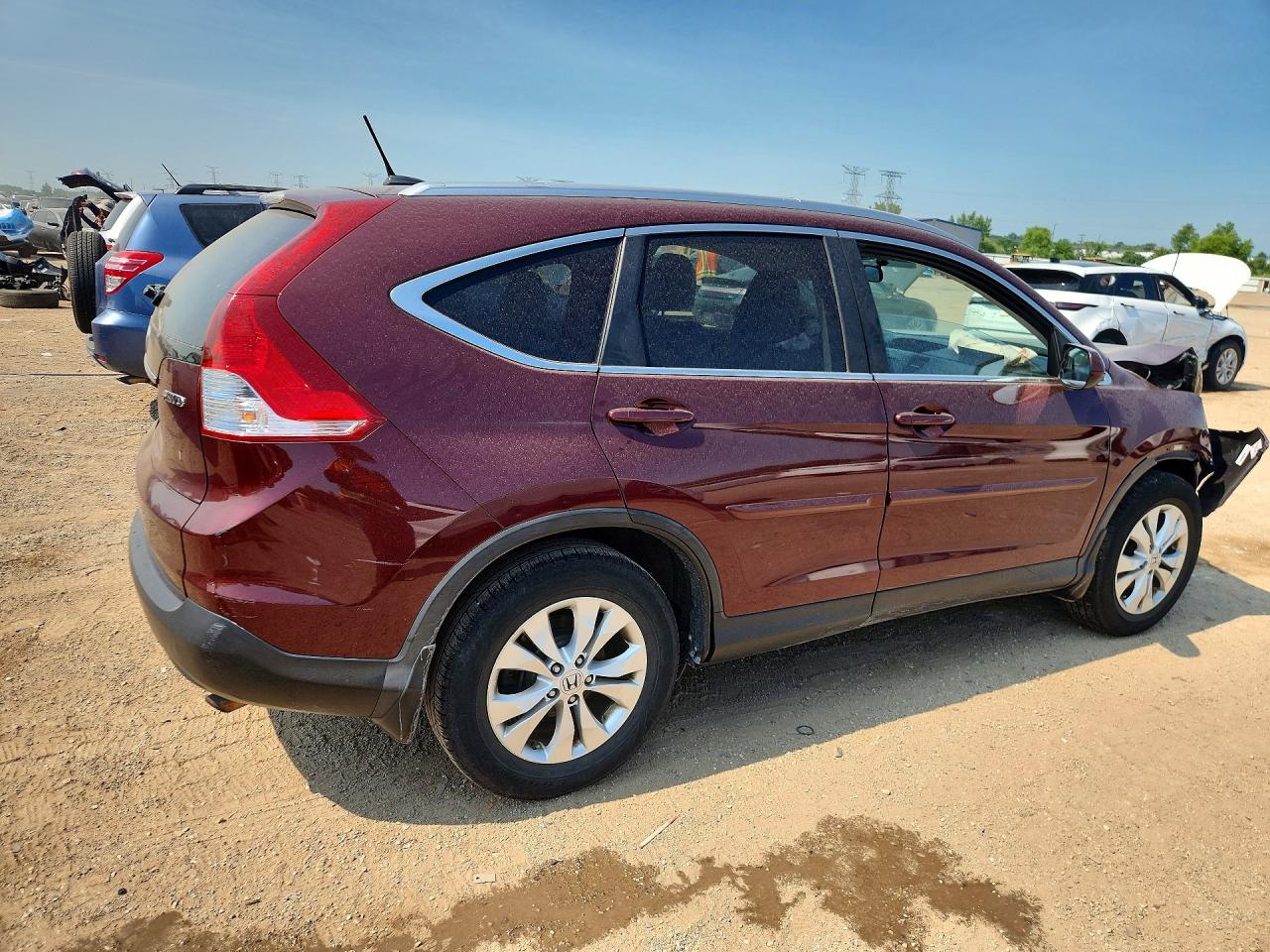 2013 Honda Cr-v Exl Burgundy vin: 5J6RM4H71DL030885