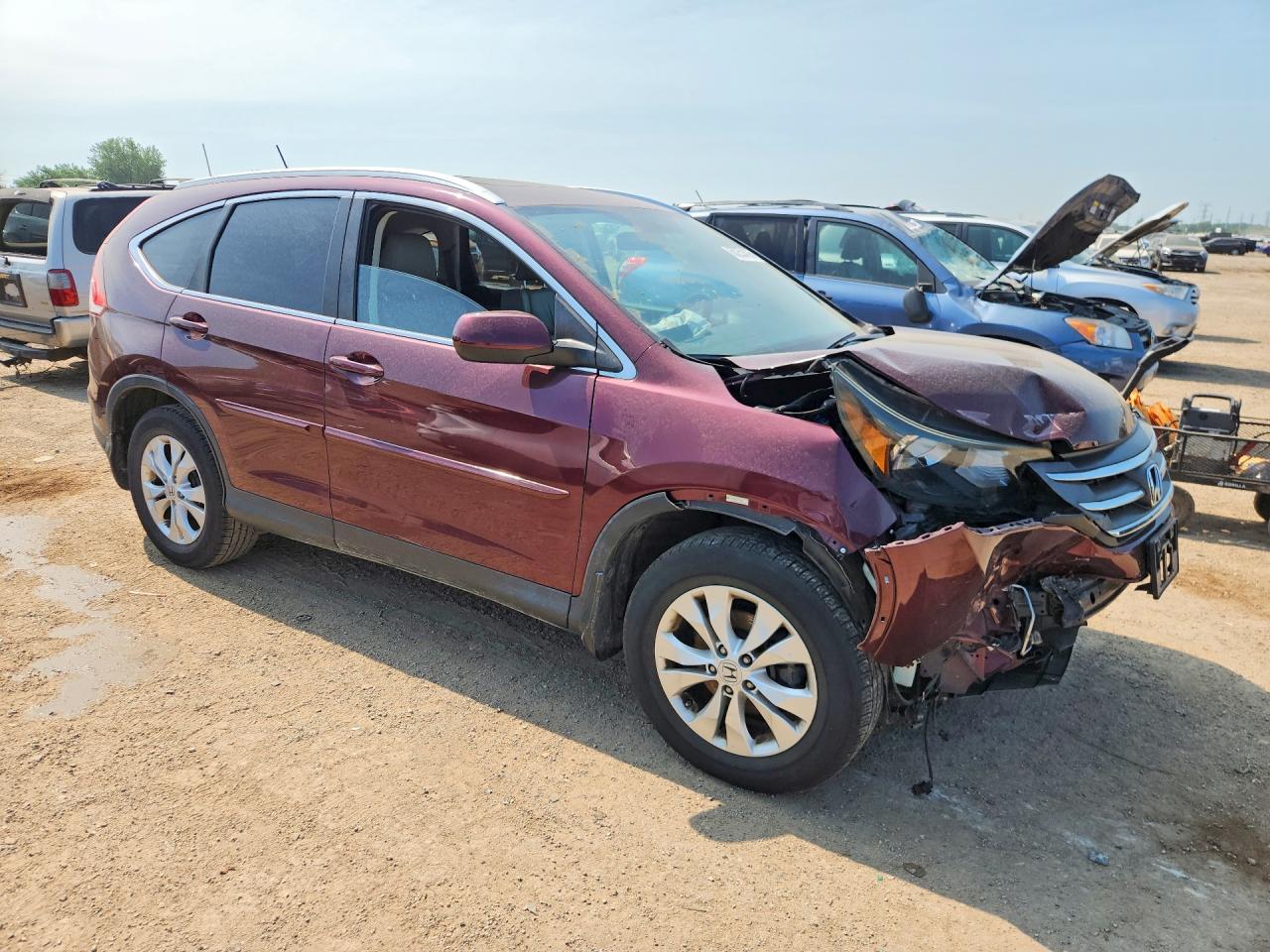 2013 Honda Cr-v Exl Burgundy vin: 5J6RM4H71DL030885
