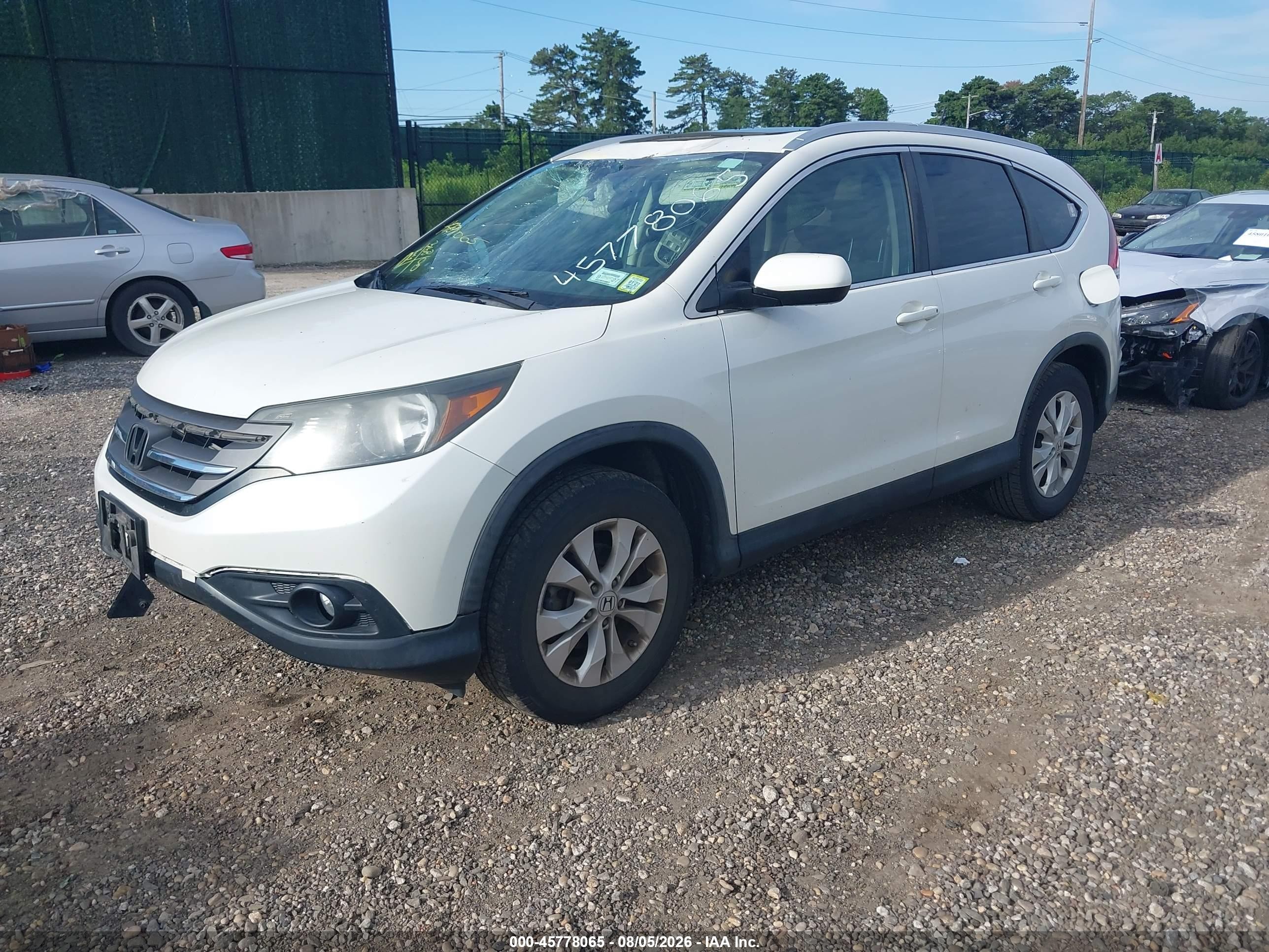 2013 Honda Cr-v Ex-l White vin: 5J6RM4H71DL037299