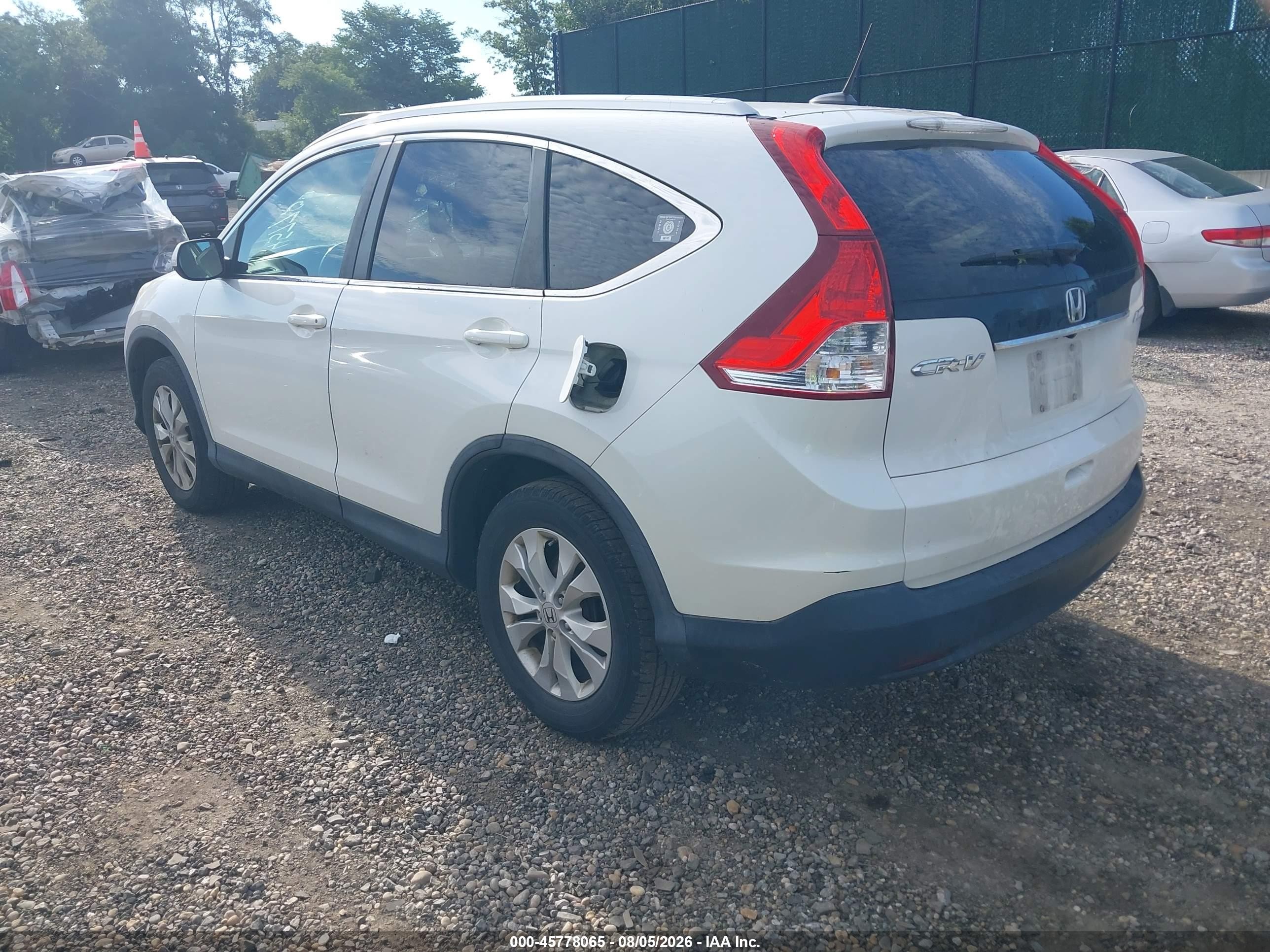 2013 Honda Cr-v Ex-l White vin: 5J6RM4H71DL037299
