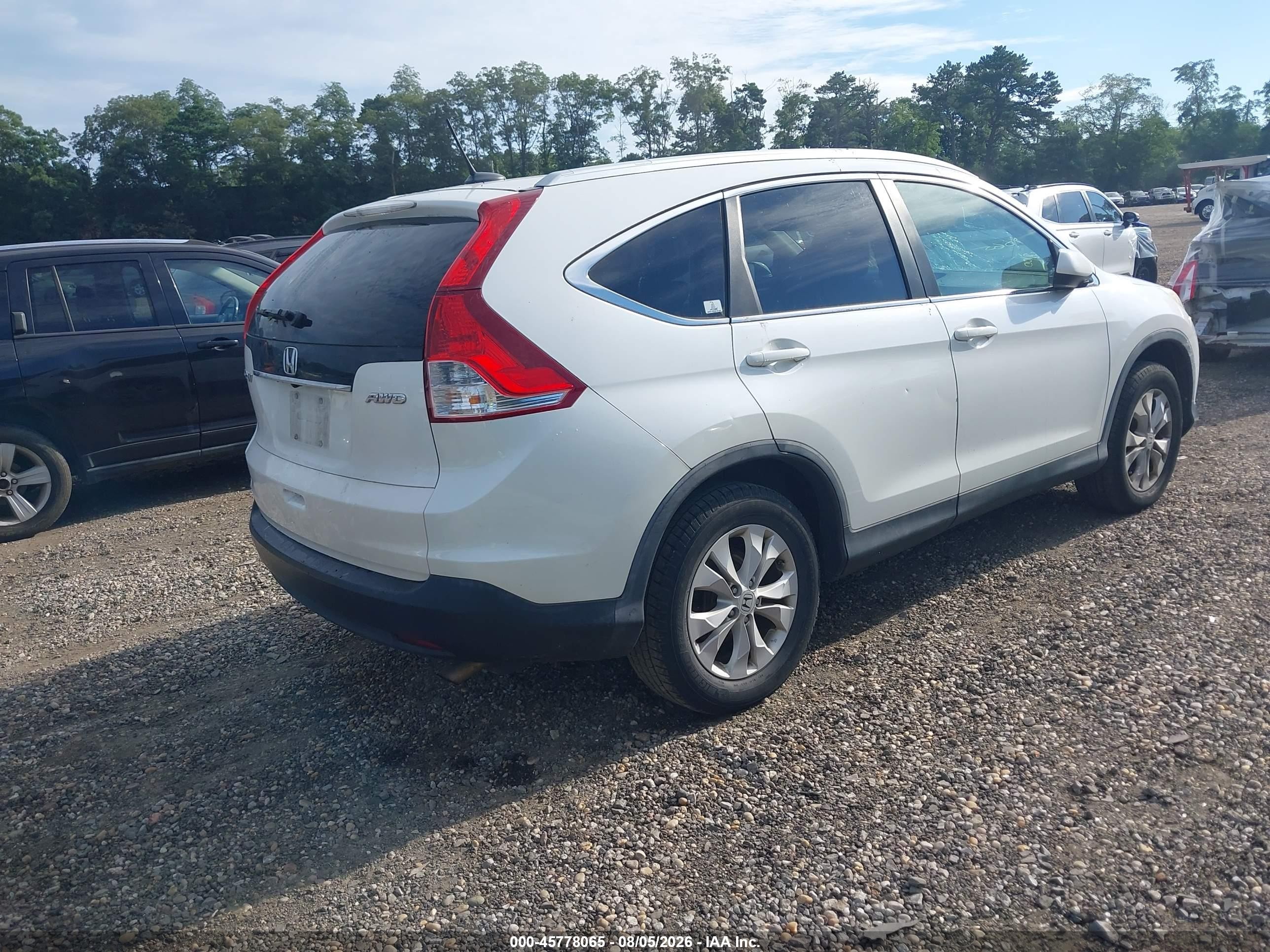 2013 Honda Cr-v Ex-l White vin: 5J6RM4H71DL037299