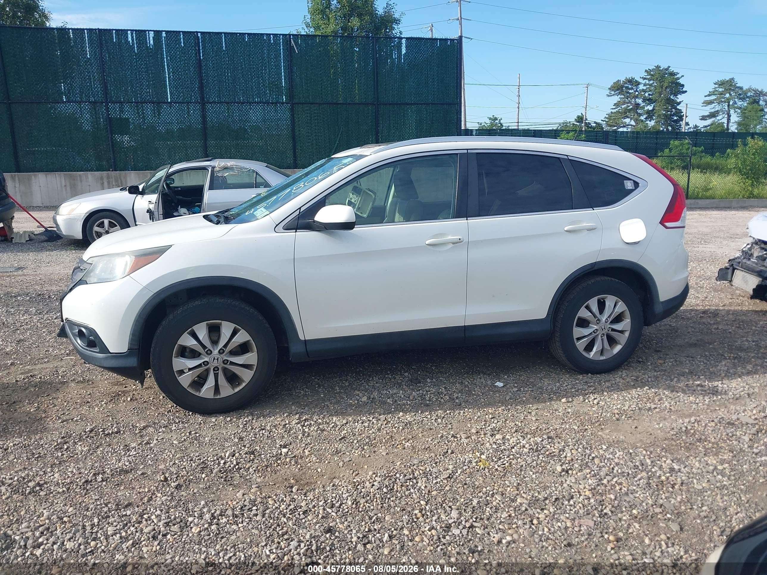 2013 Honda Cr-v Ex-l White vin: 5J6RM4H71DL037299