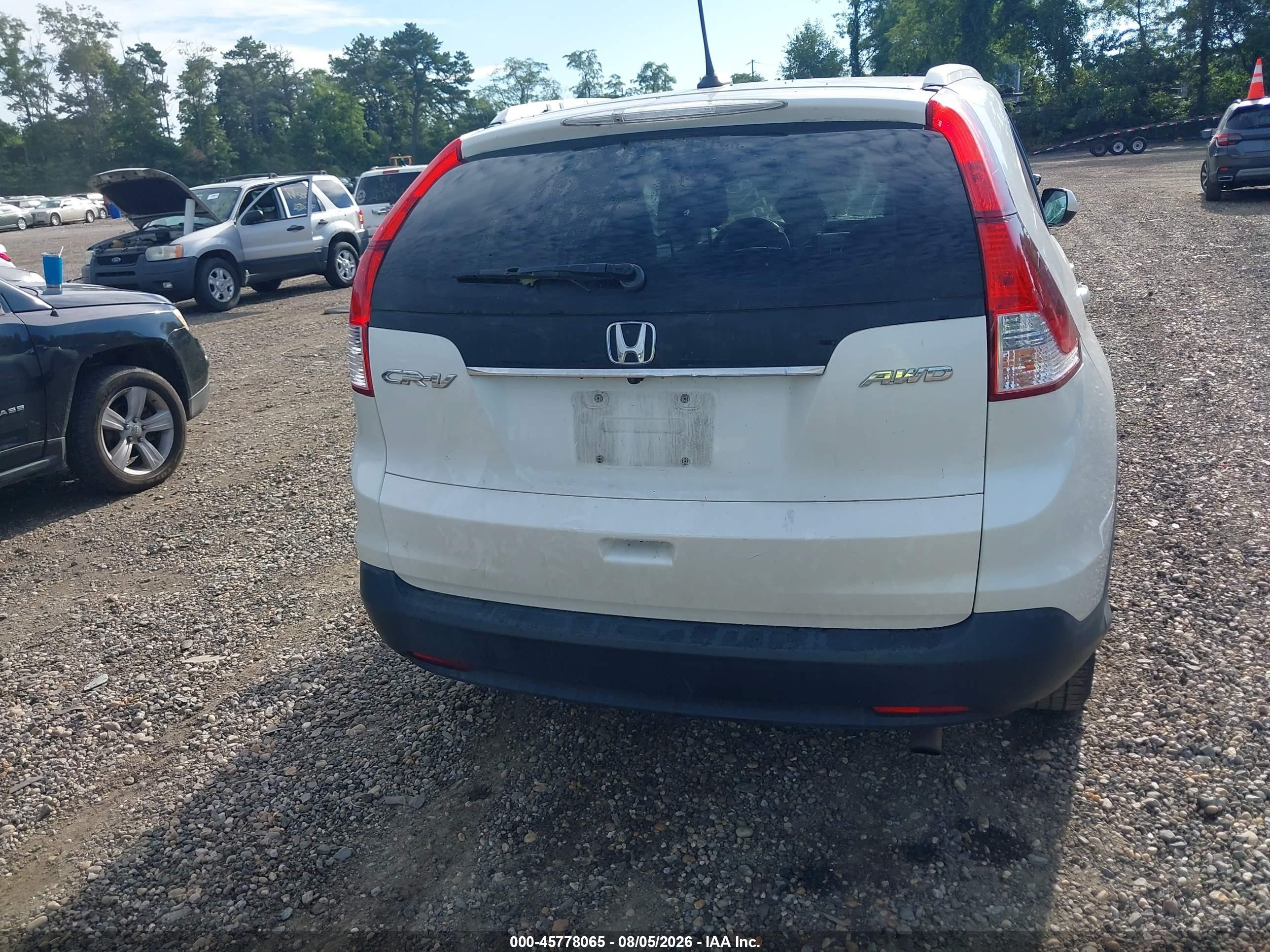 2013 Honda Cr-v Ex-l White vin: 5J6RM4H71DL037299