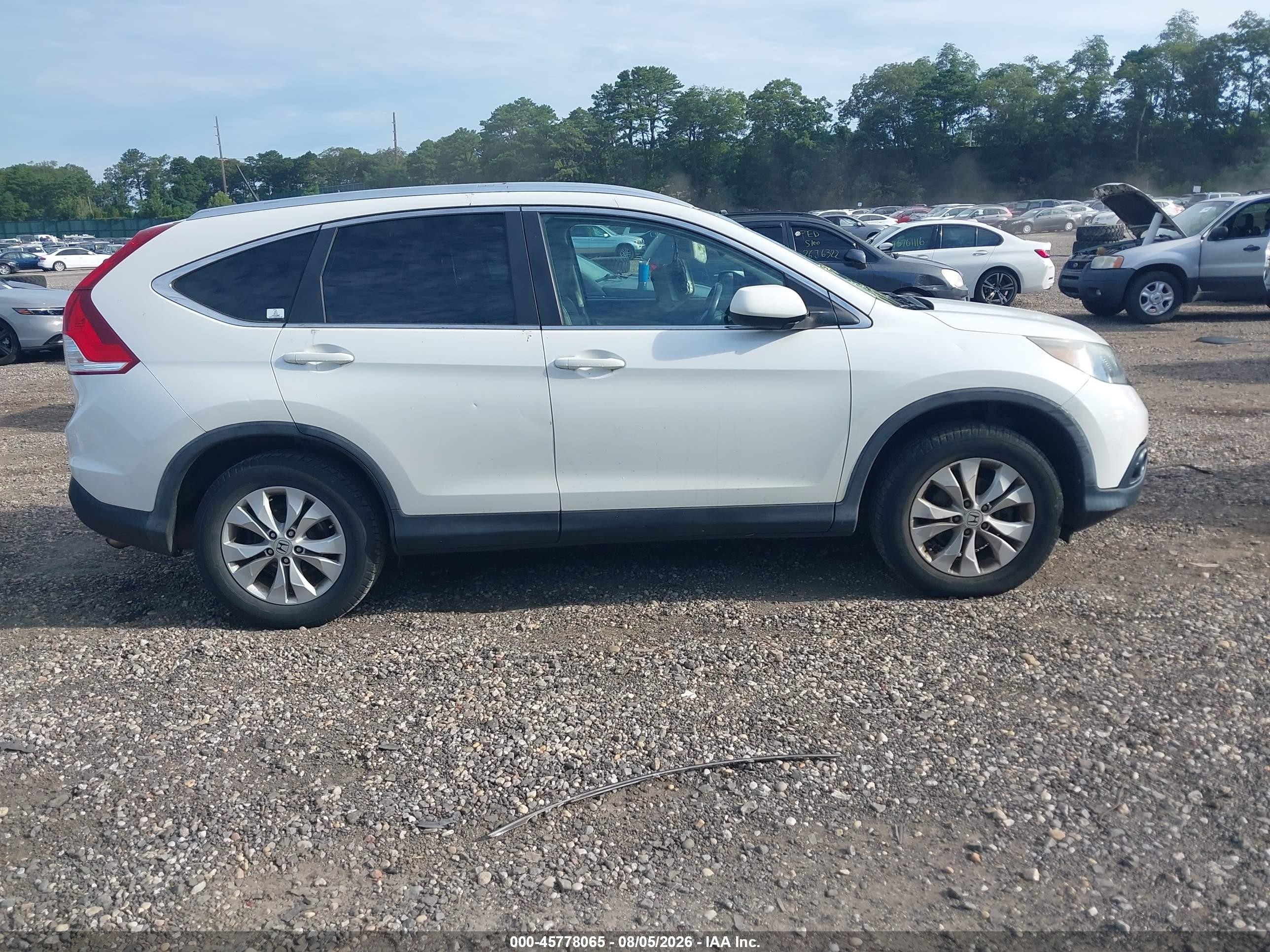 2013 Honda Cr-v Ex-l White vin: 5J6RM4H71DL037299