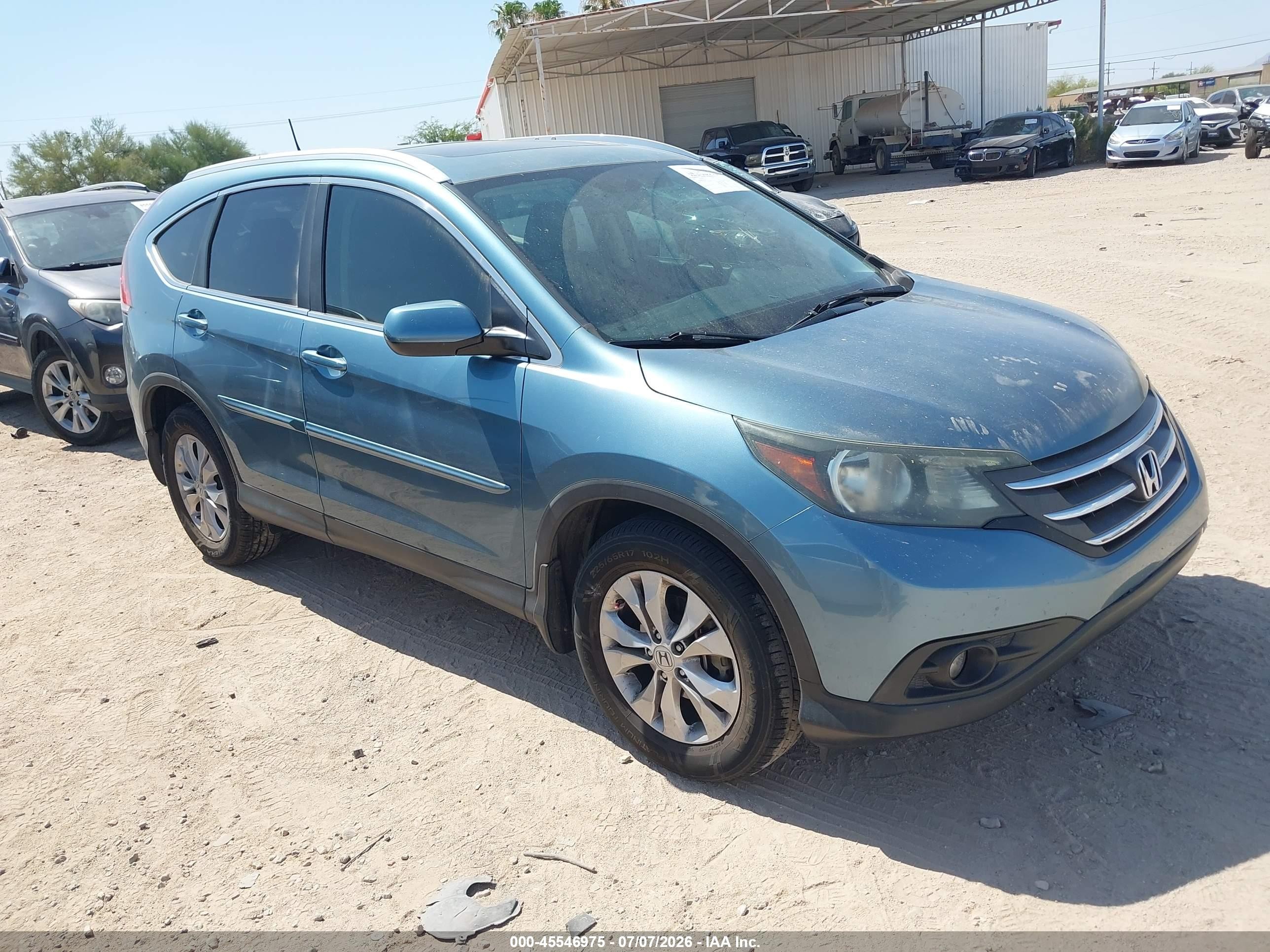 2013 Honda Cr-v Ex-l Blue vin: 5J6RM4H71DL037951