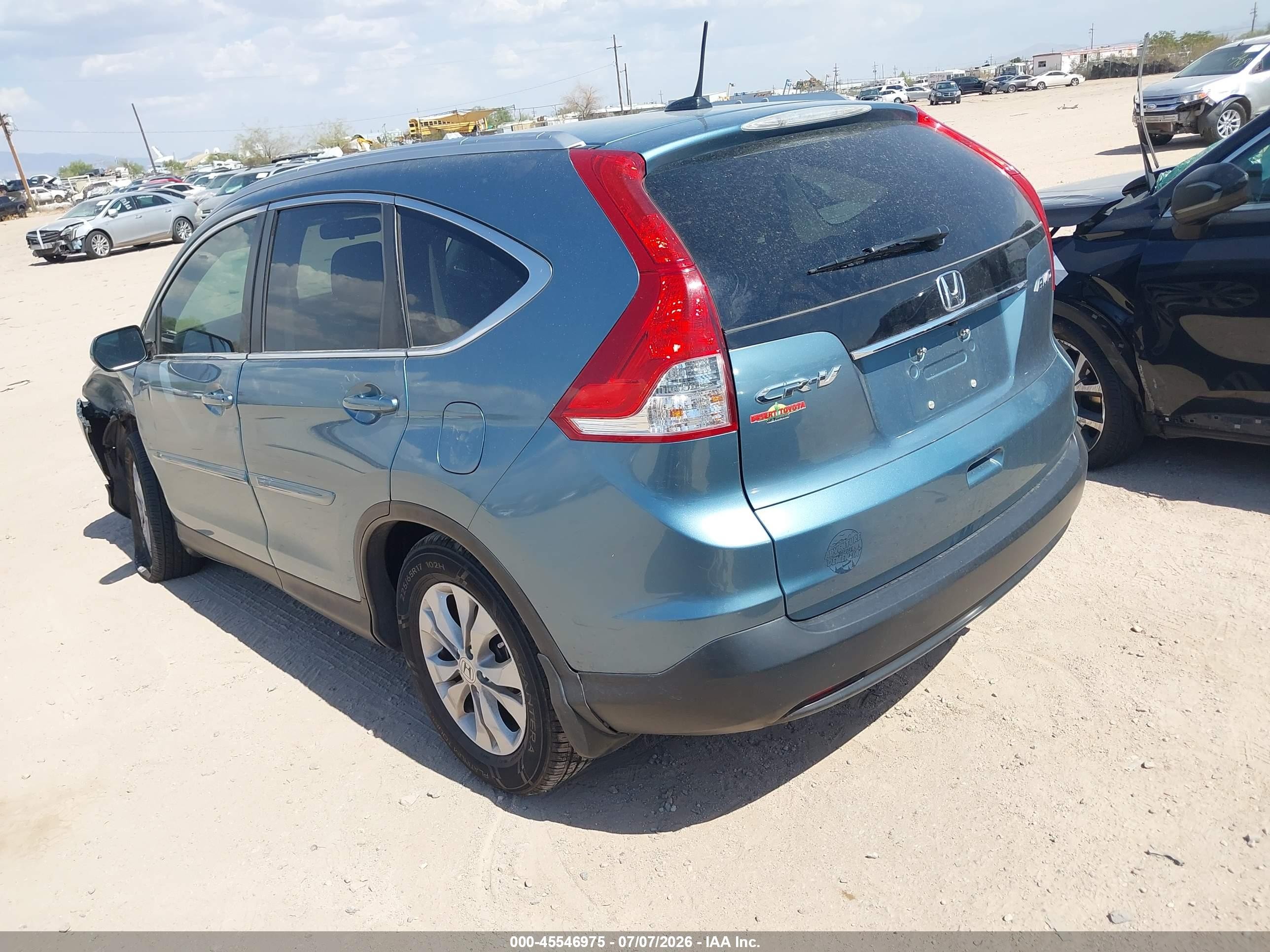 2013 Honda Cr-v Ex-l Blue vin: 5J6RM4H71DL037951