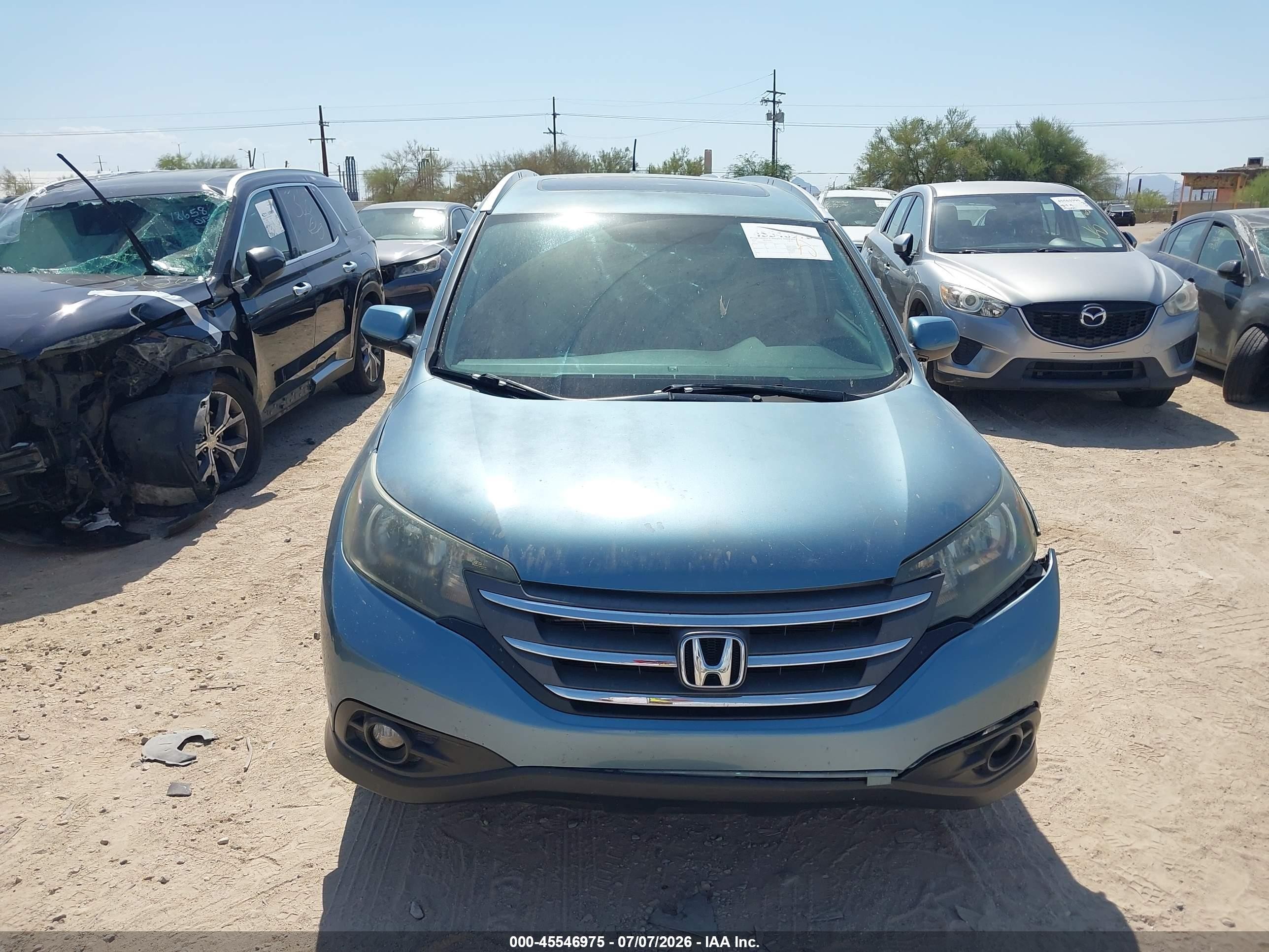 2013 Honda Cr-v Ex-l Blue vin: 5J6RM4H71DL037951