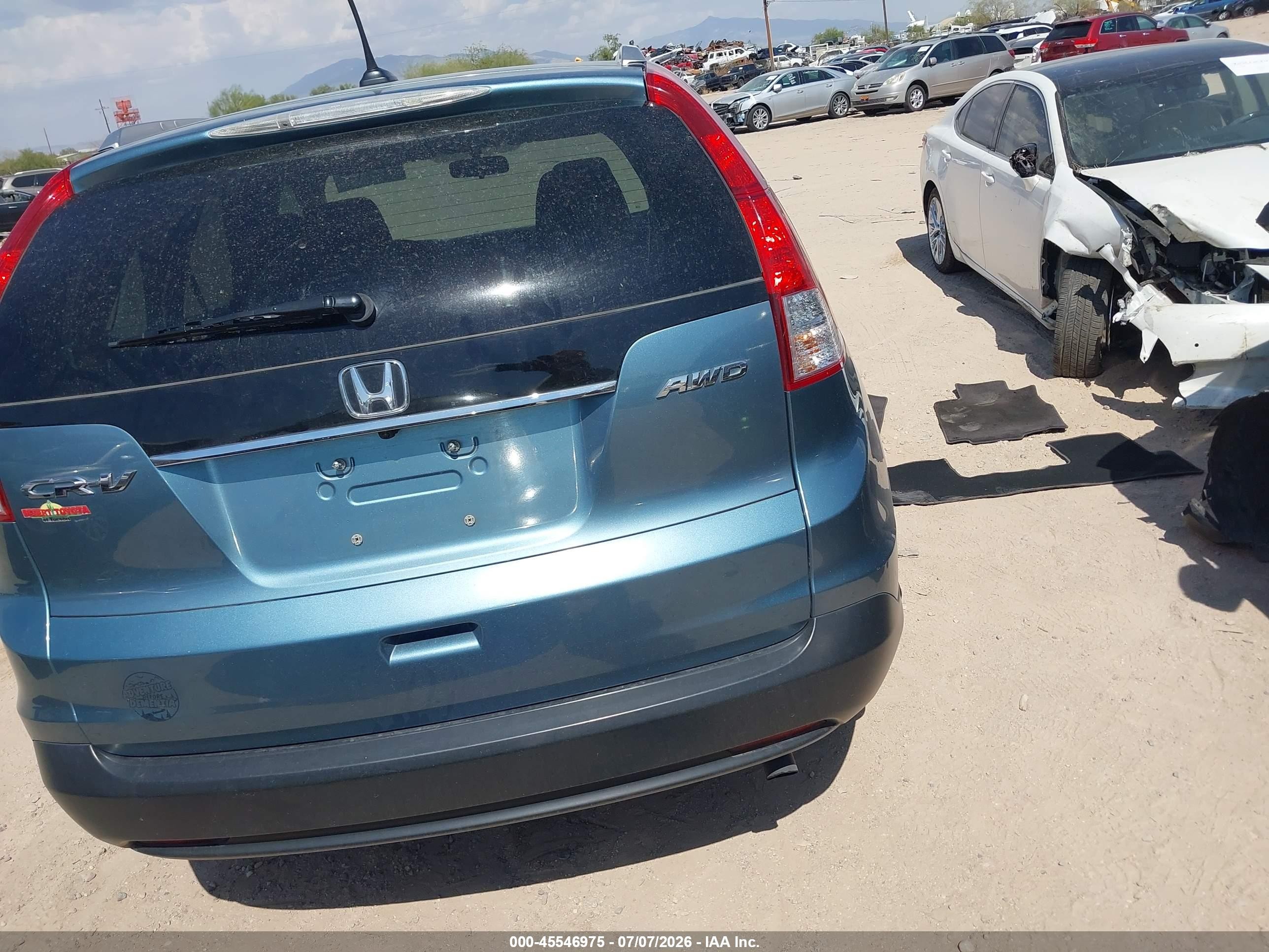 2013 Honda Cr-v Ex-l Blue vin: 5J6RM4H71DL037951