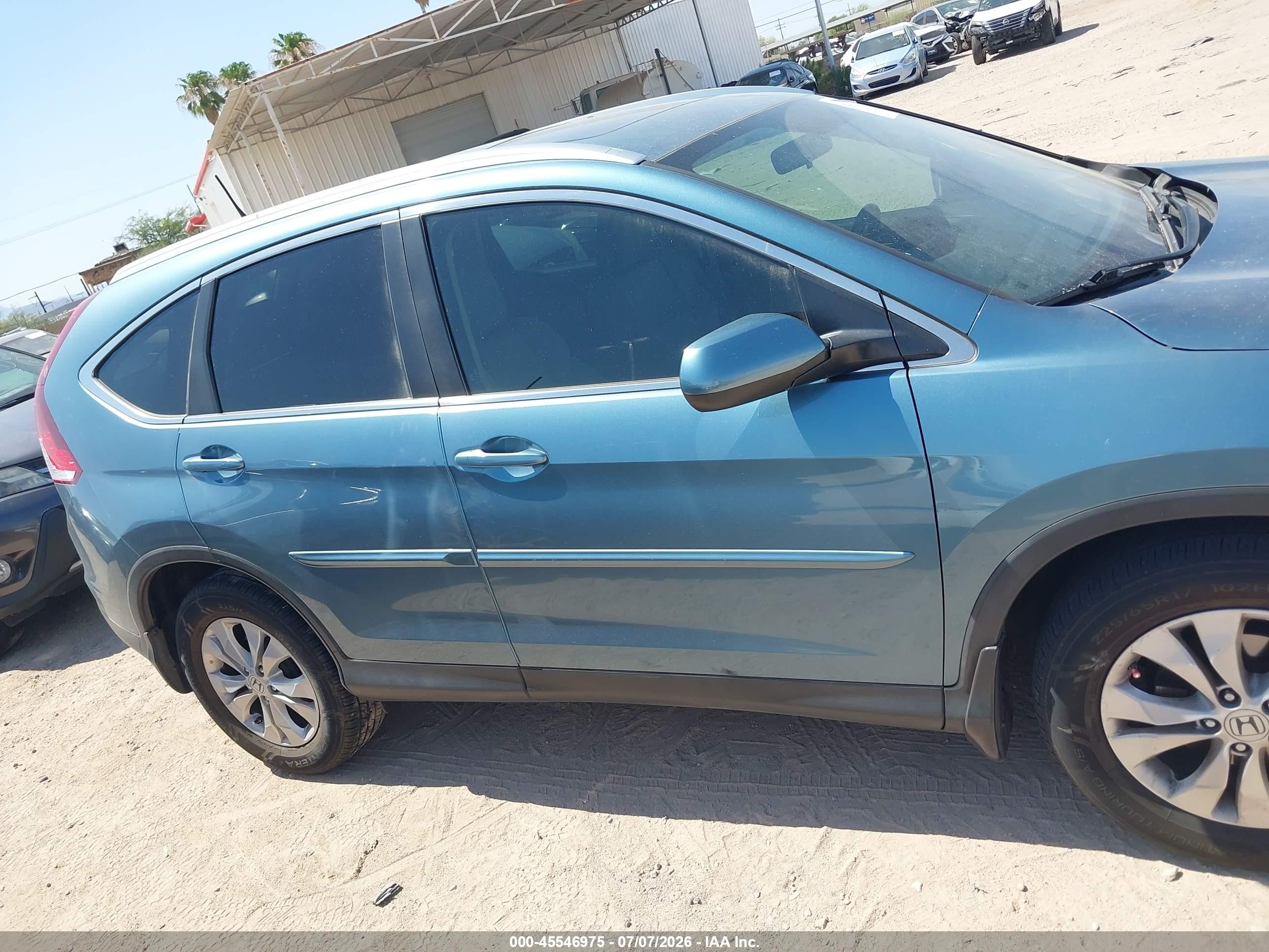 2013 Honda Cr-v Ex-l Blue vin: 5J6RM4H71DL037951