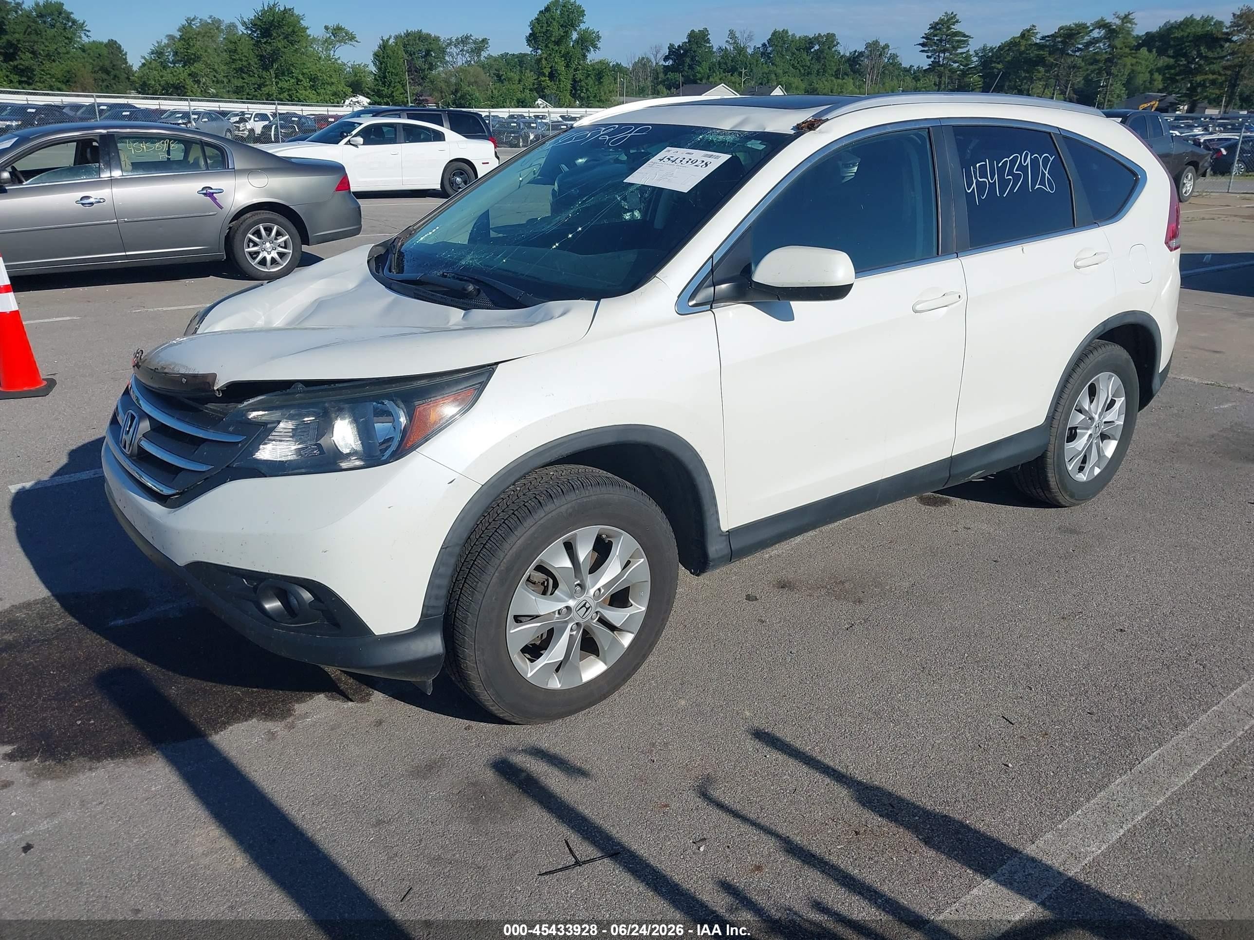2013 Honda Cr-v Ex-l Белый vin: 5J6RM4H71DL046326