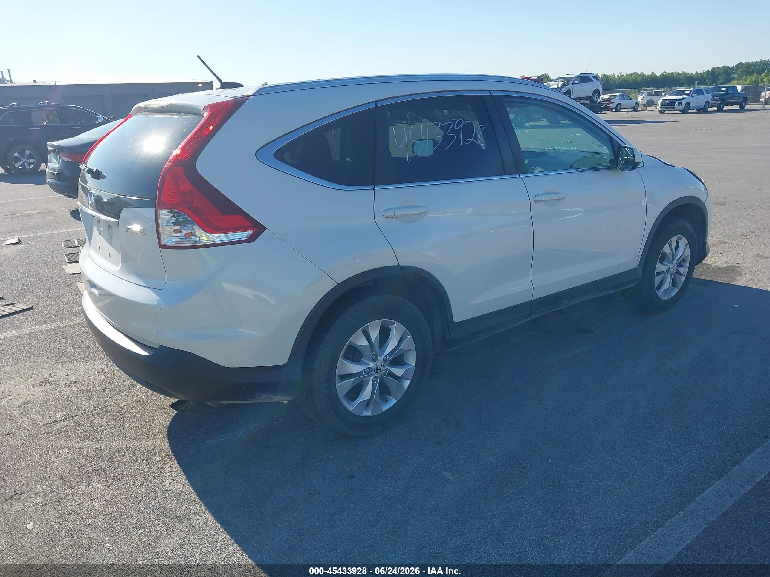 2013 Honda Cr-v Ex-l Белый vin: 5J6RM4H71DL046326