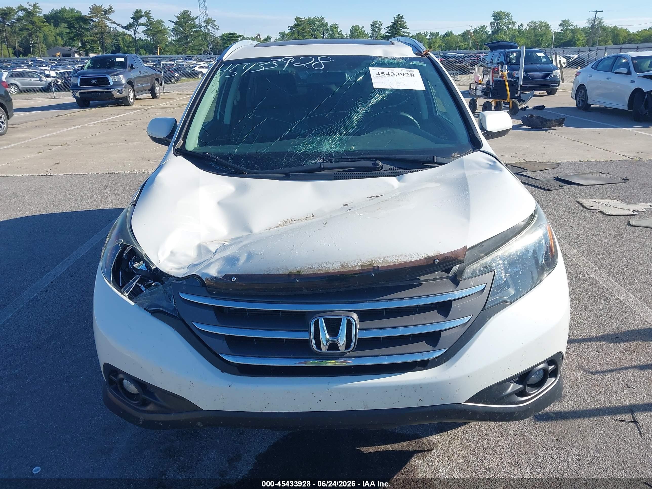 2013 Honda Cr-v Ex-l Белый vin: 5J6RM4H71DL046326
