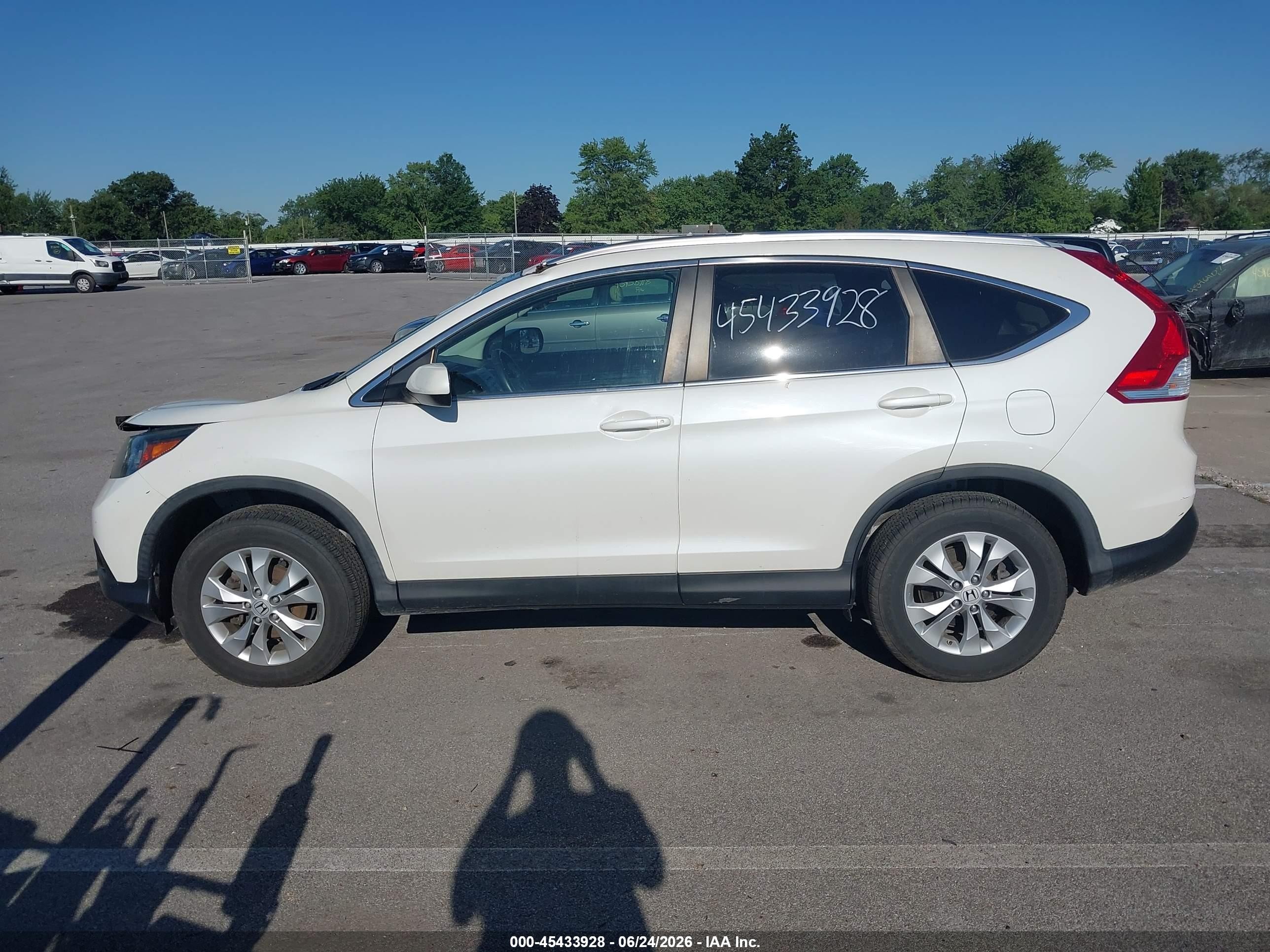 2013 Honda Cr-v Ex-l Белый vin: 5J6RM4H71DL046326