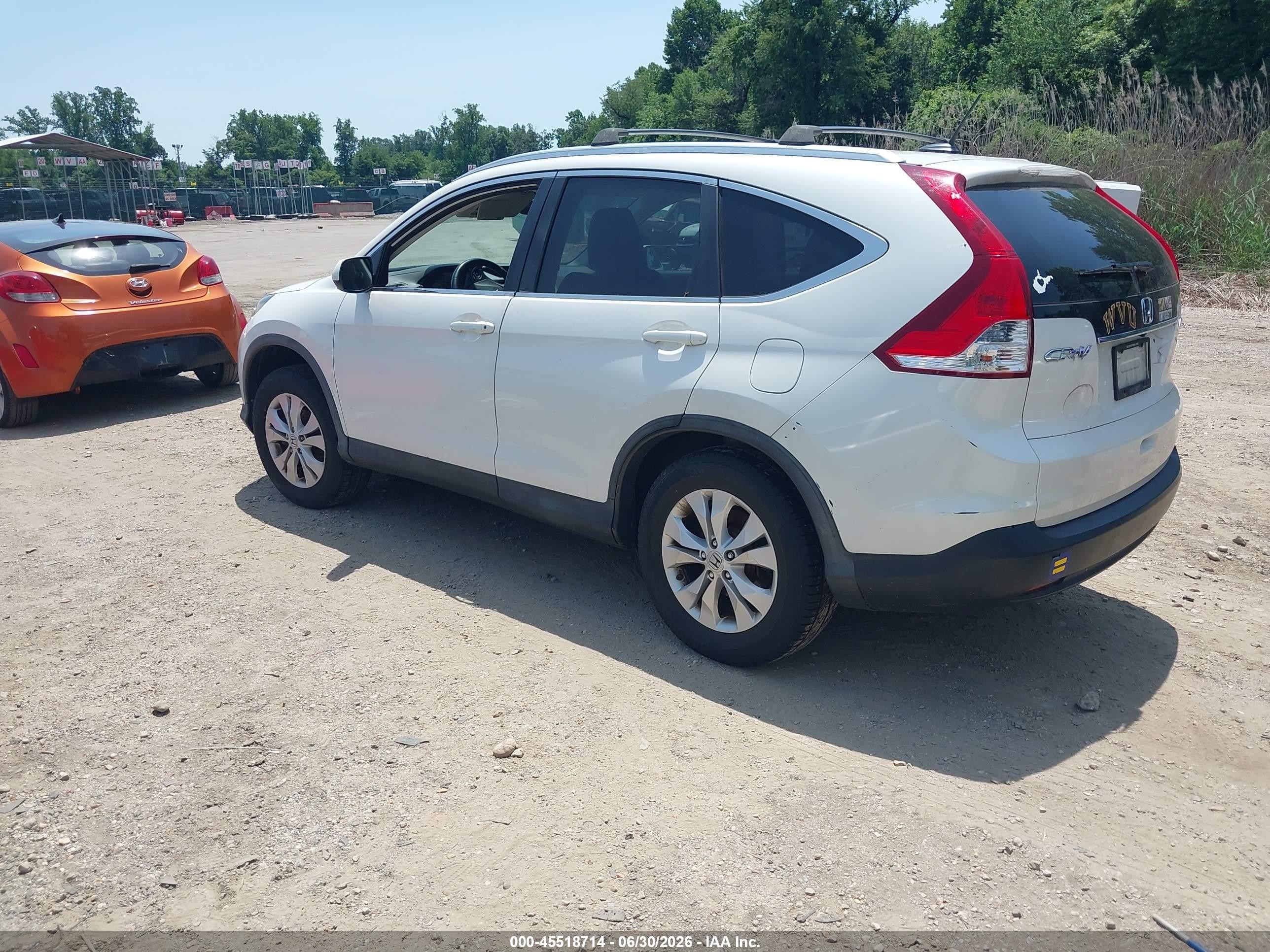 2013 Honda Cr-v Ex-l White vin: 5J6RM4H71DL056290