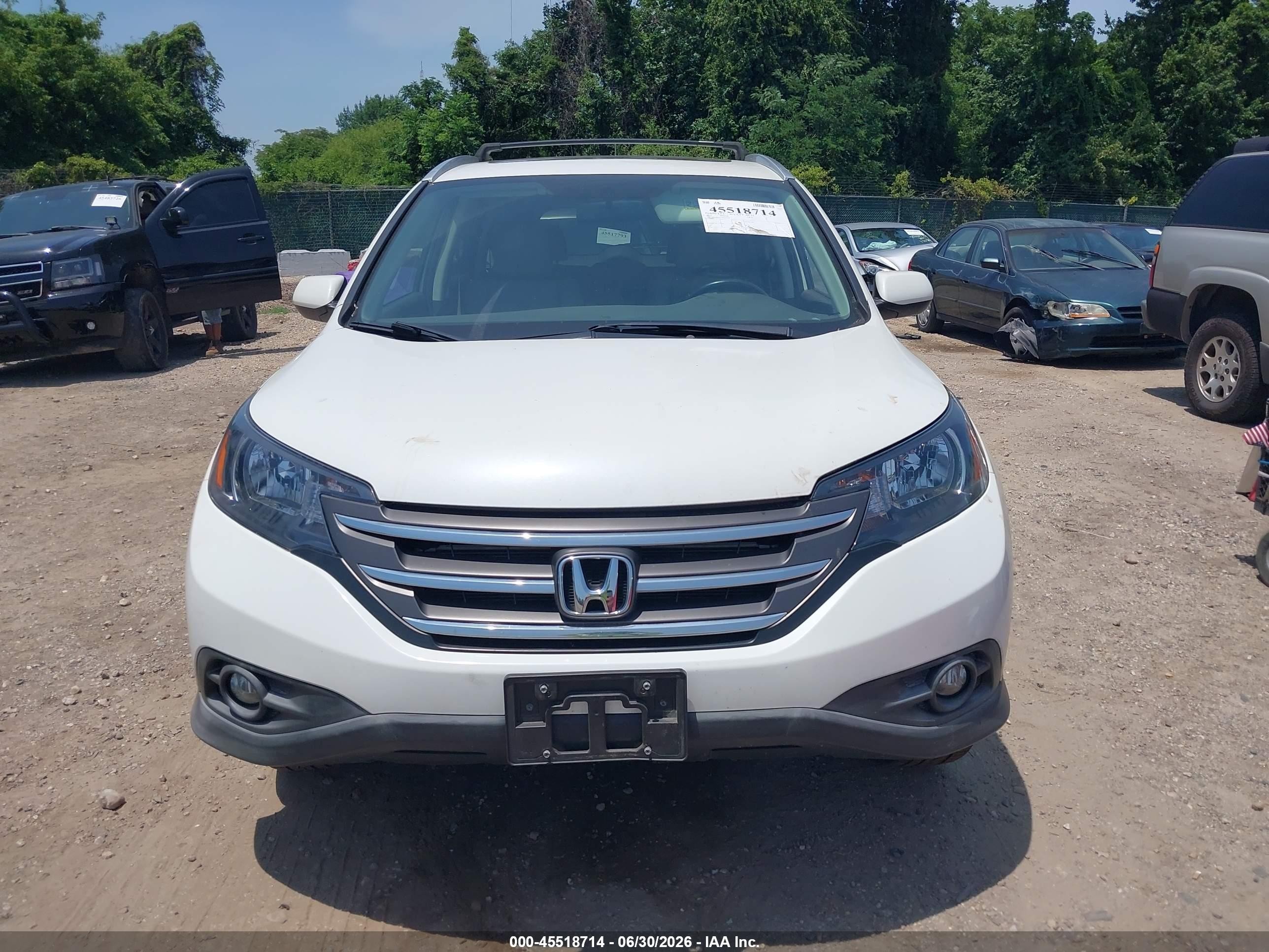 2013 Honda Cr-v Ex-l White vin: 5J6RM4H71DL056290