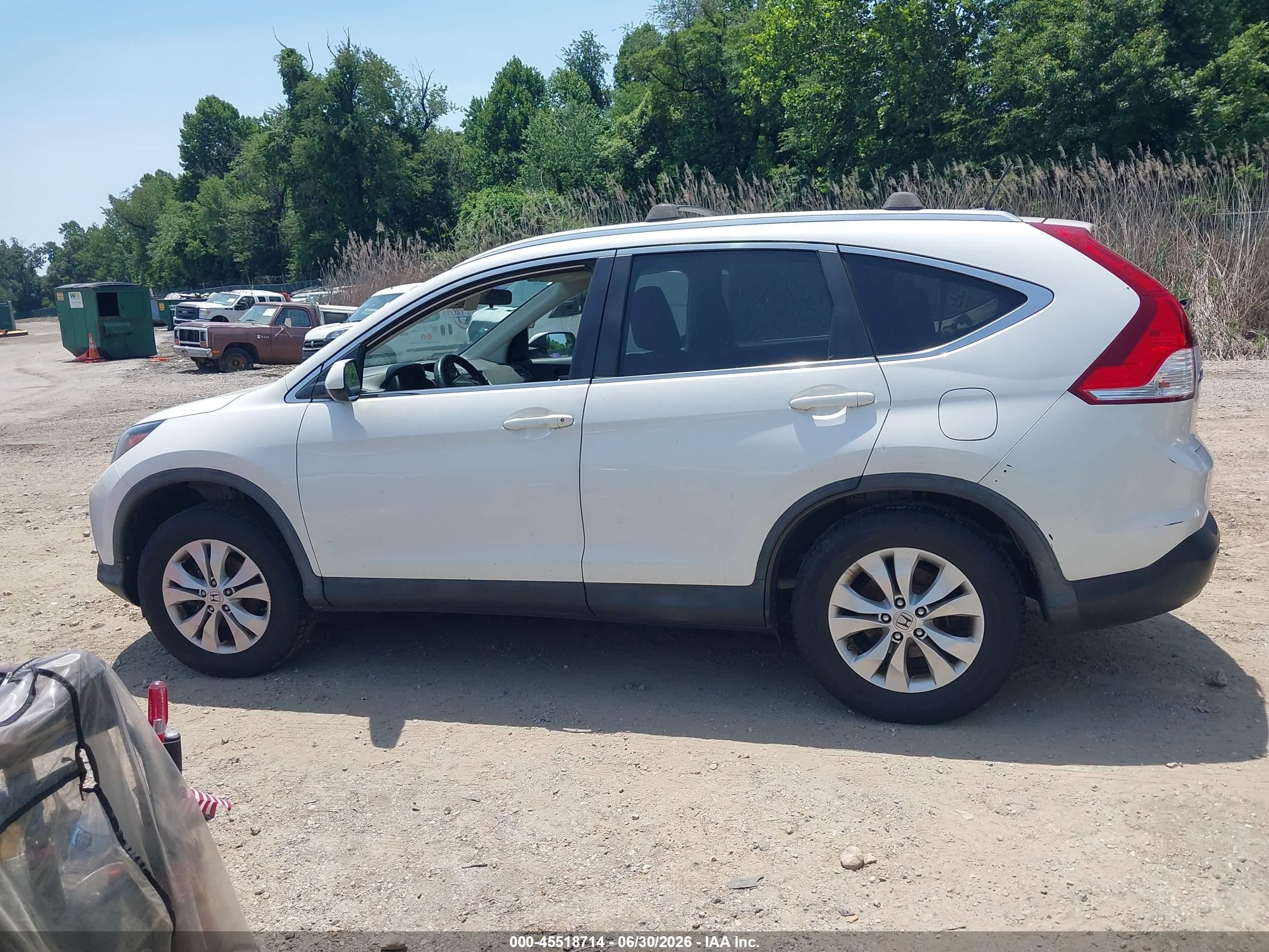 2013 Honda Cr-v Ex-l White vin: 5J6RM4H71DL056290