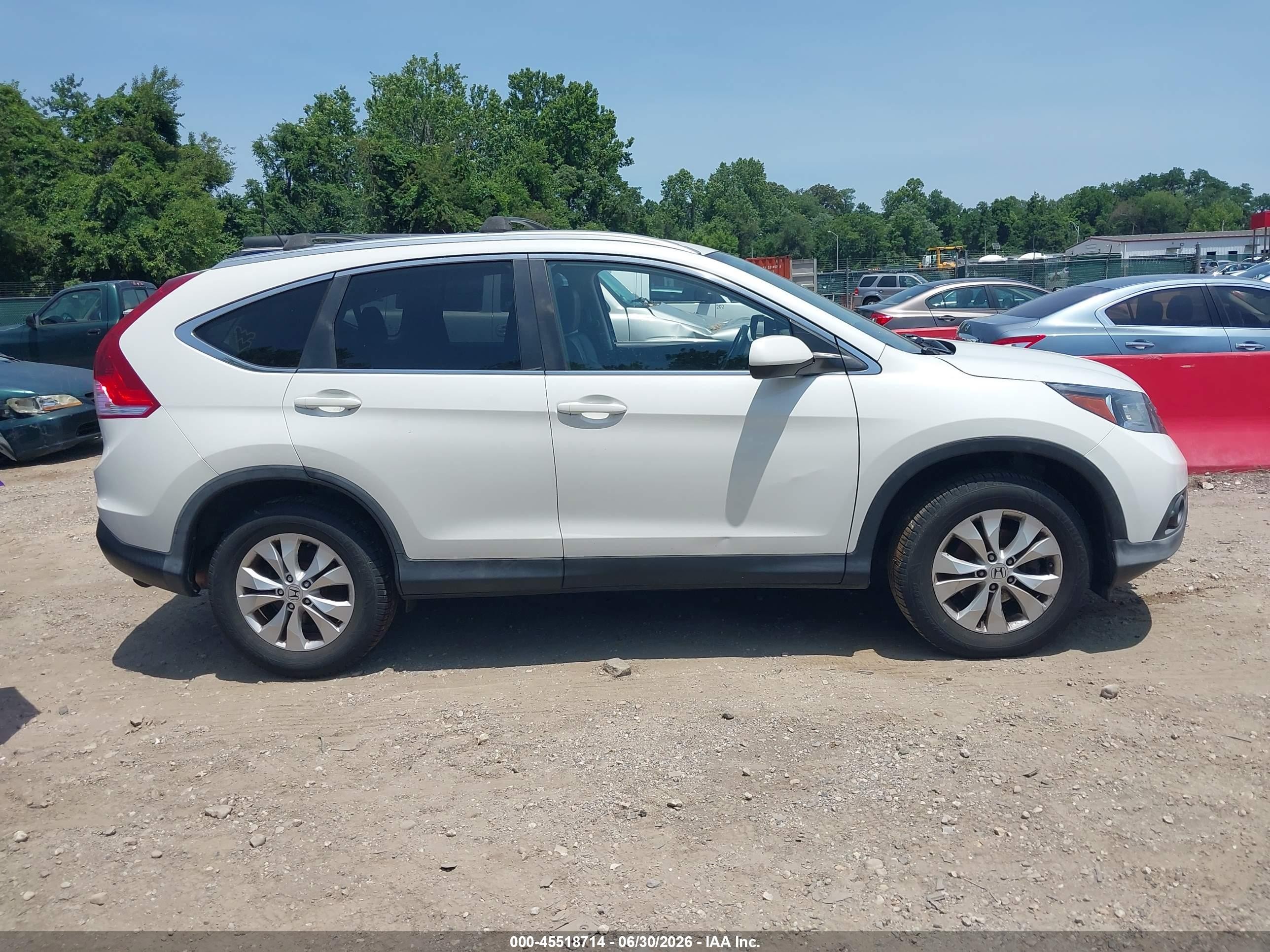 2013 Honda Cr-v Ex-l White vin: 5J6RM4H71DL056290