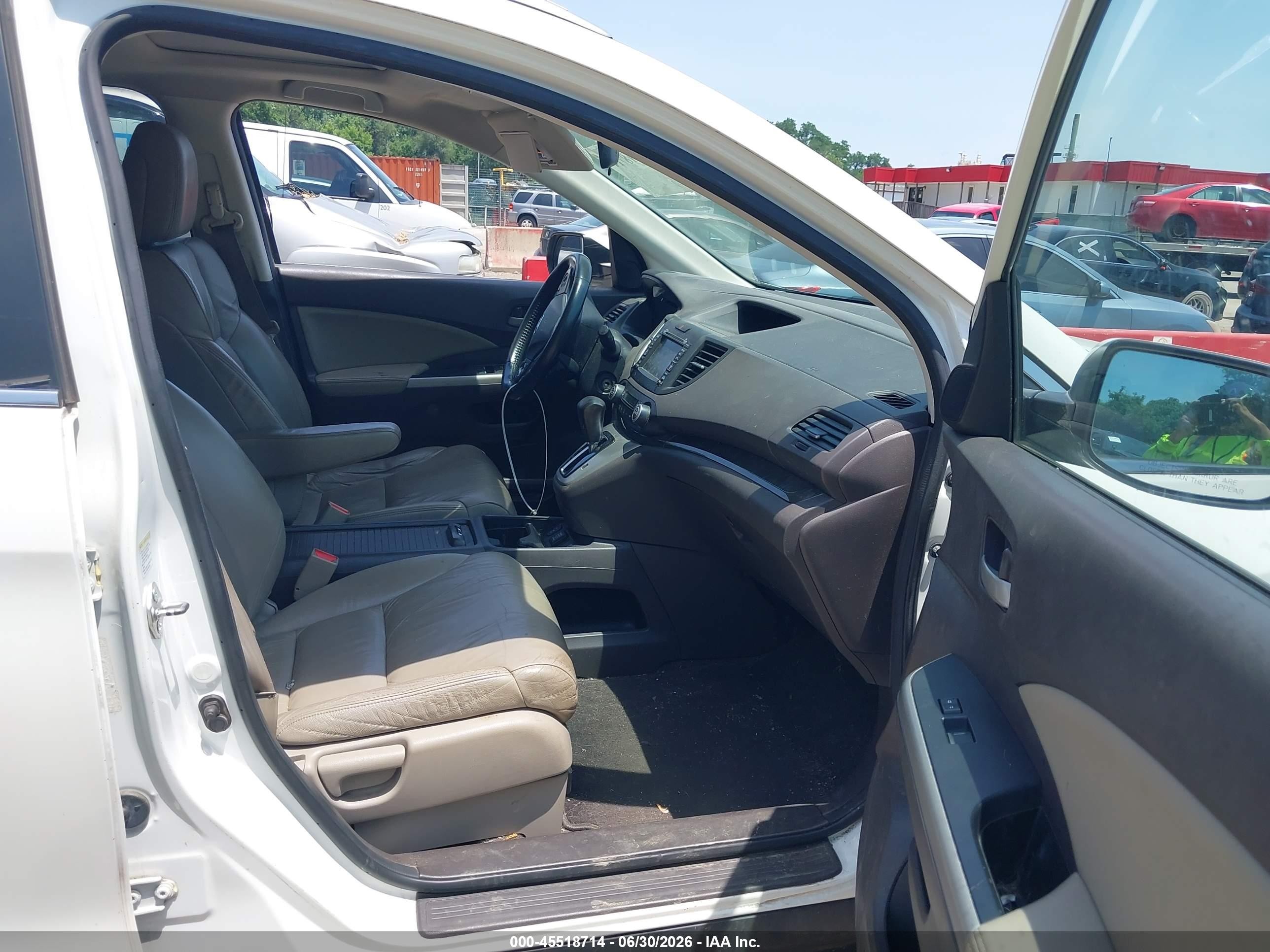 2013 Honda Cr-v Ex-l White vin: 5J6RM4H71DL056290