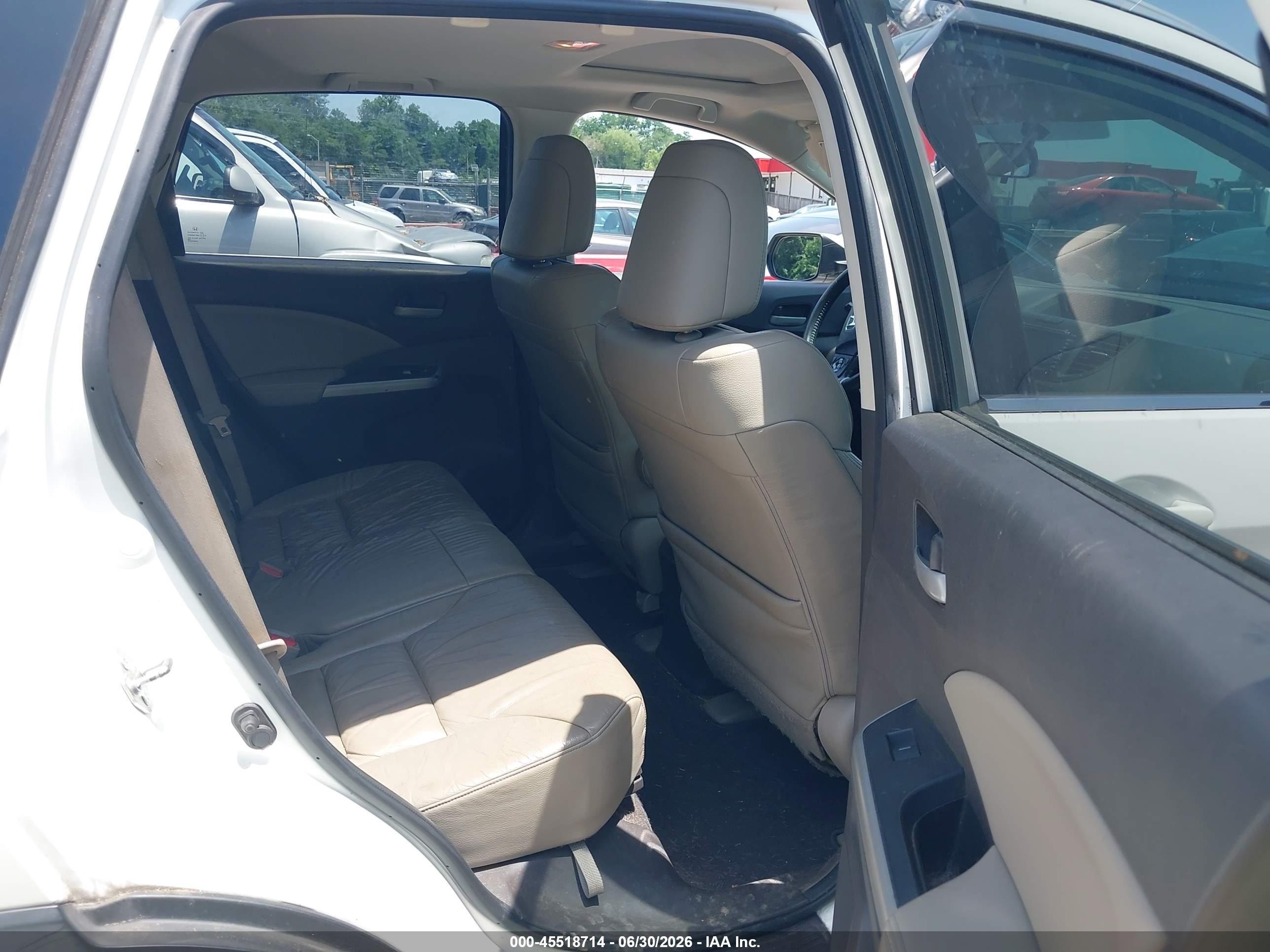 2013 Honda Cr-v Ex-l White vin: 5J6RM4H71DL056290