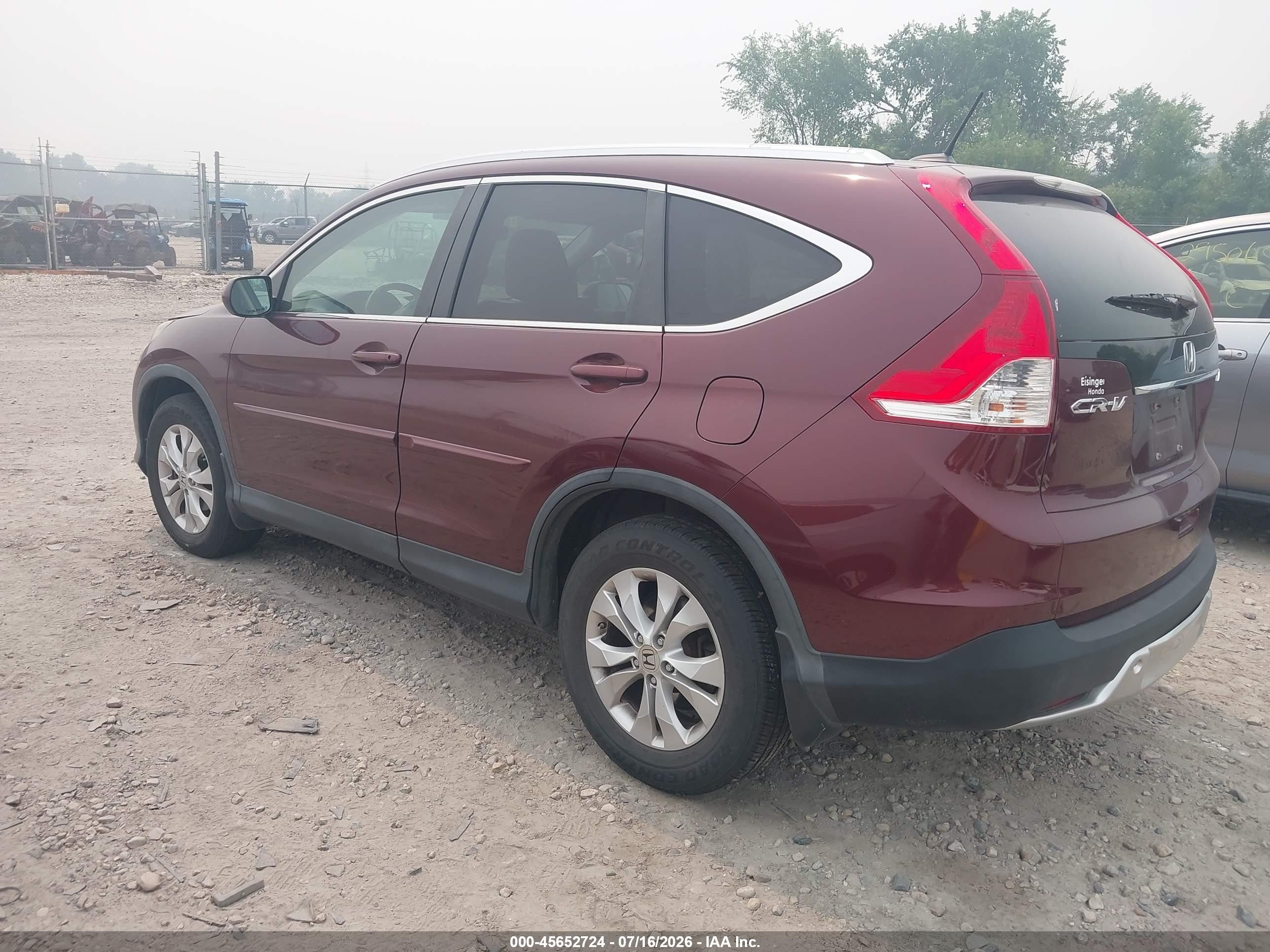 2013 Honda Cr-v Ex-l Maroon vin: 5J6RM4H71DL057102